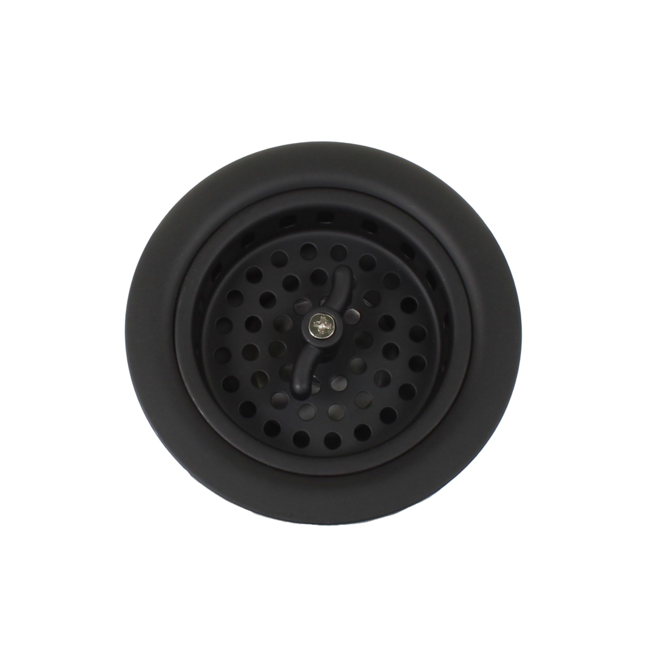 Mr. Scrappy 3.5'' Sink Drain Assembly With Twist Lock Basket Strainer, Solid Brass, Black