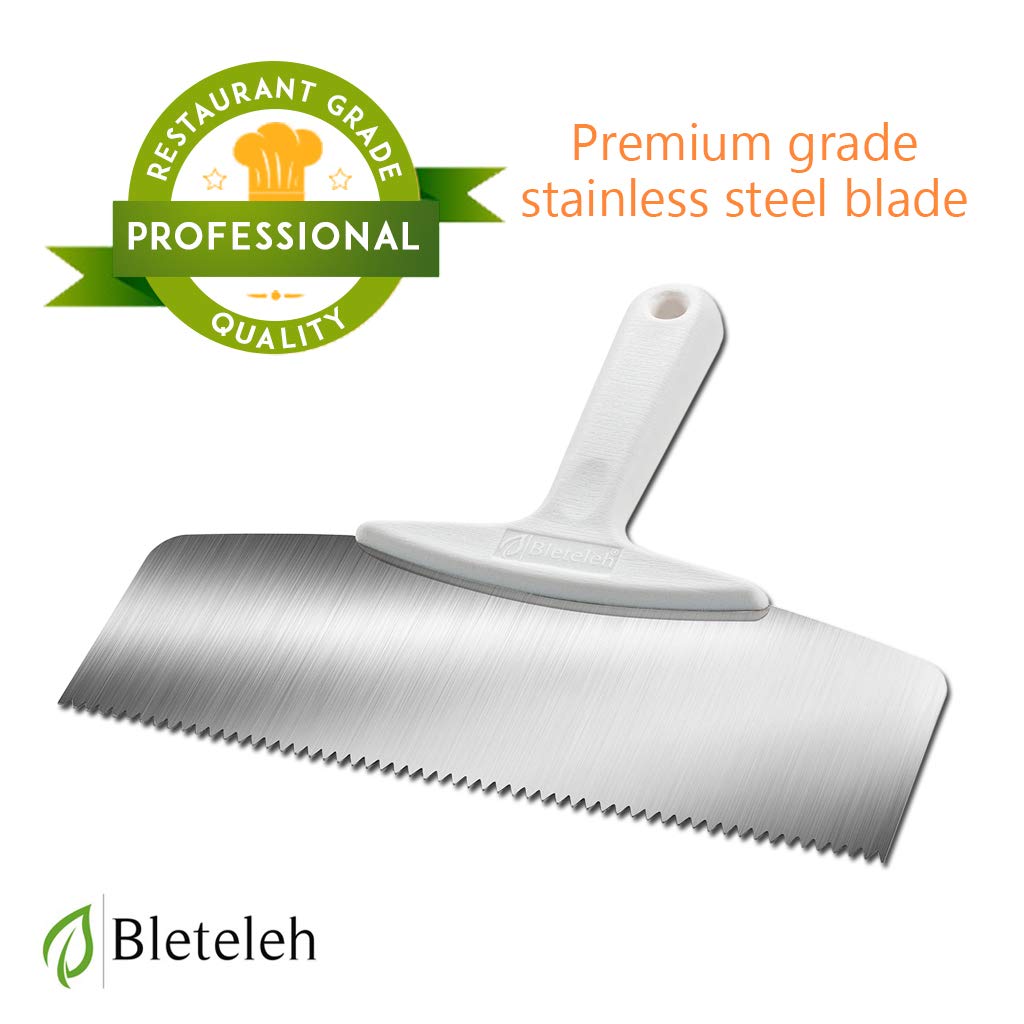 Bleteleh Extra Wide 10-Inch Stainless Steel Cake Decorating Comb For Tall Large Cakes, Pastry And Icing Comb With Fiber-Reinforc