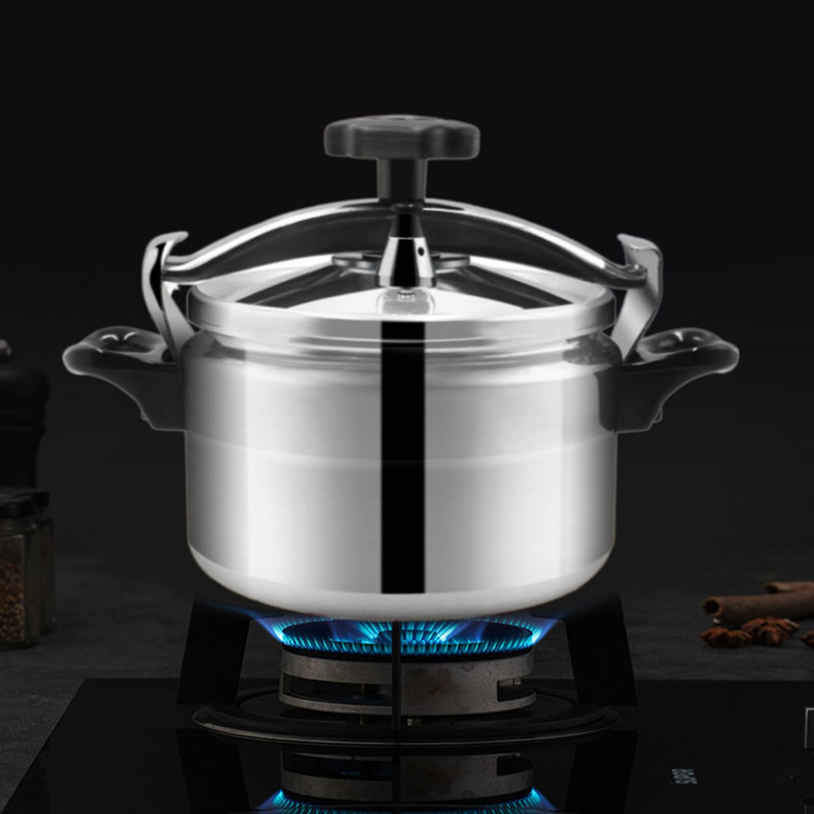 Aluminum Pressure Cooker, 3L/4L/5L Explosion Proof Pressure Canner with Easy Lock Lid, Pressure Cooker for Gas Stove Induction C