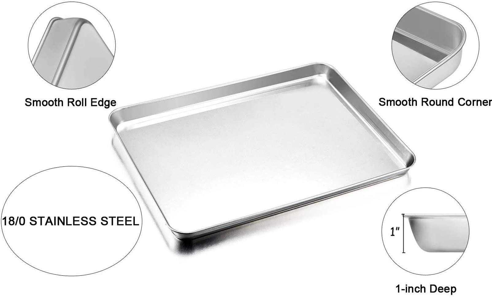 Teamfar Baking Sheet With Rack Set, Stainless Steel Cookie Sheet Baking Pans With Cooling Rack, Non Toxic & Healthy, Rust Free &