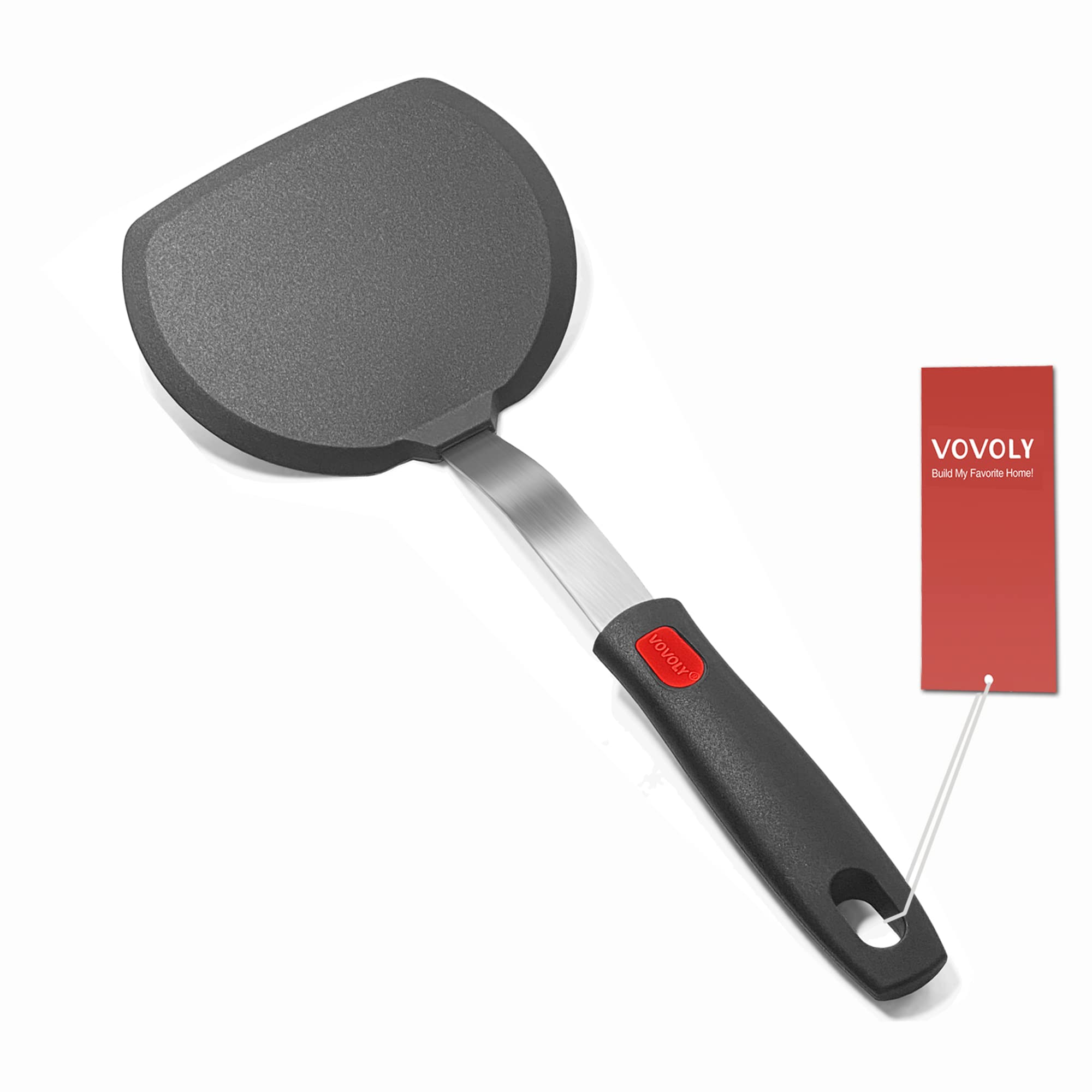 Silicone Pancake Spatula Turner With Lengthened Handle, Heat Resistant Cooking Spatulas For Nonstick Cookware, Large Flexible Ki