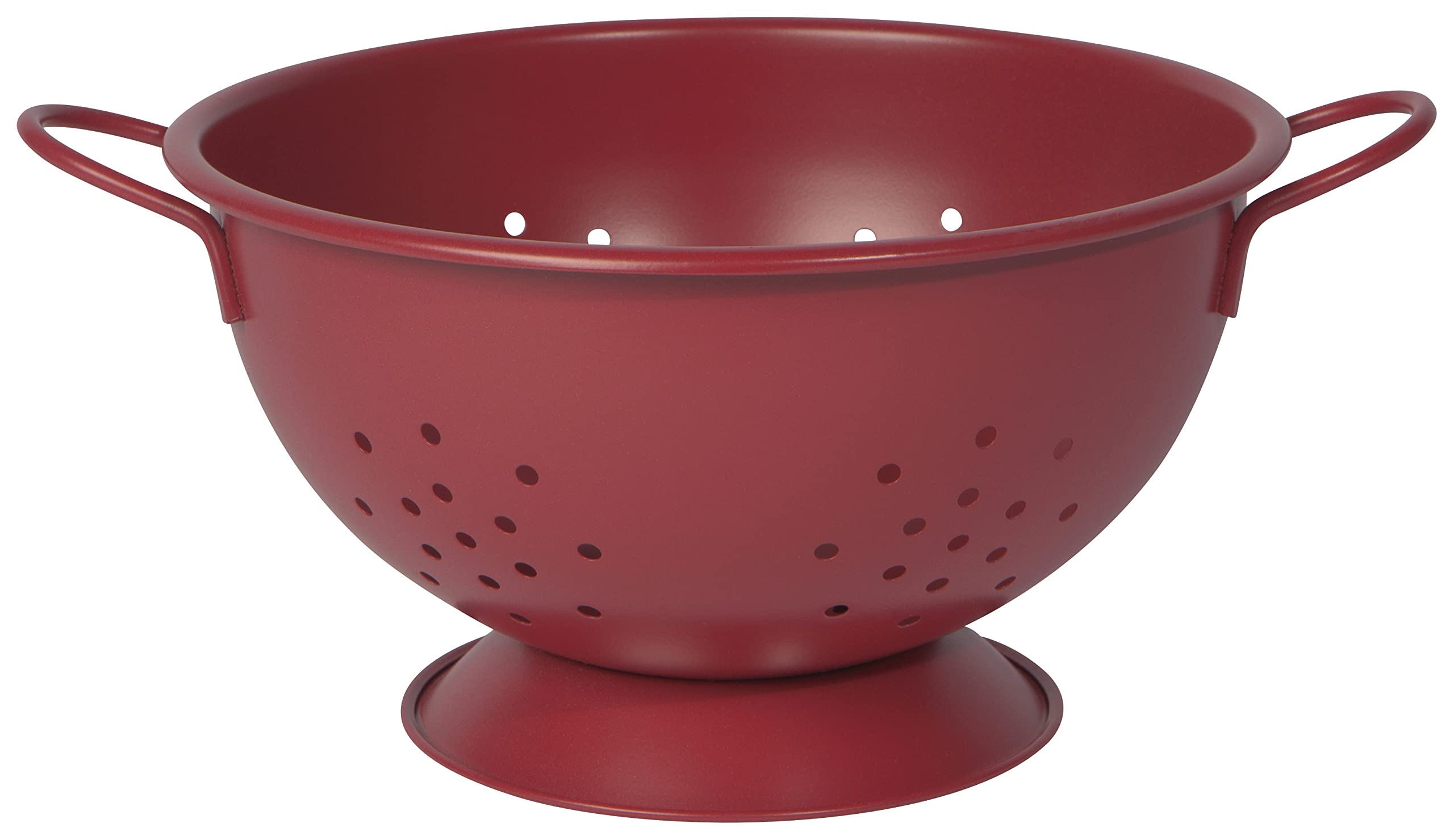Now Designs Matte Coated Metal Colander Set Medium And Small, Set Of 2, Red