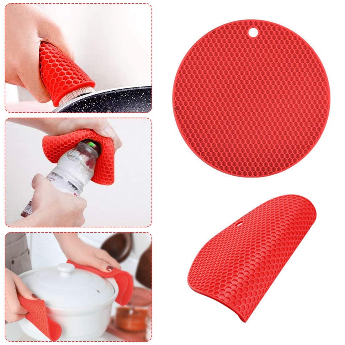 Jar Bottle Opener Non Slip Jar Gripper - Pad Rubber Jar Can Lid Opener,5 In 1 Multi Function Non-Slip Opener For Weak,Senior, Ar