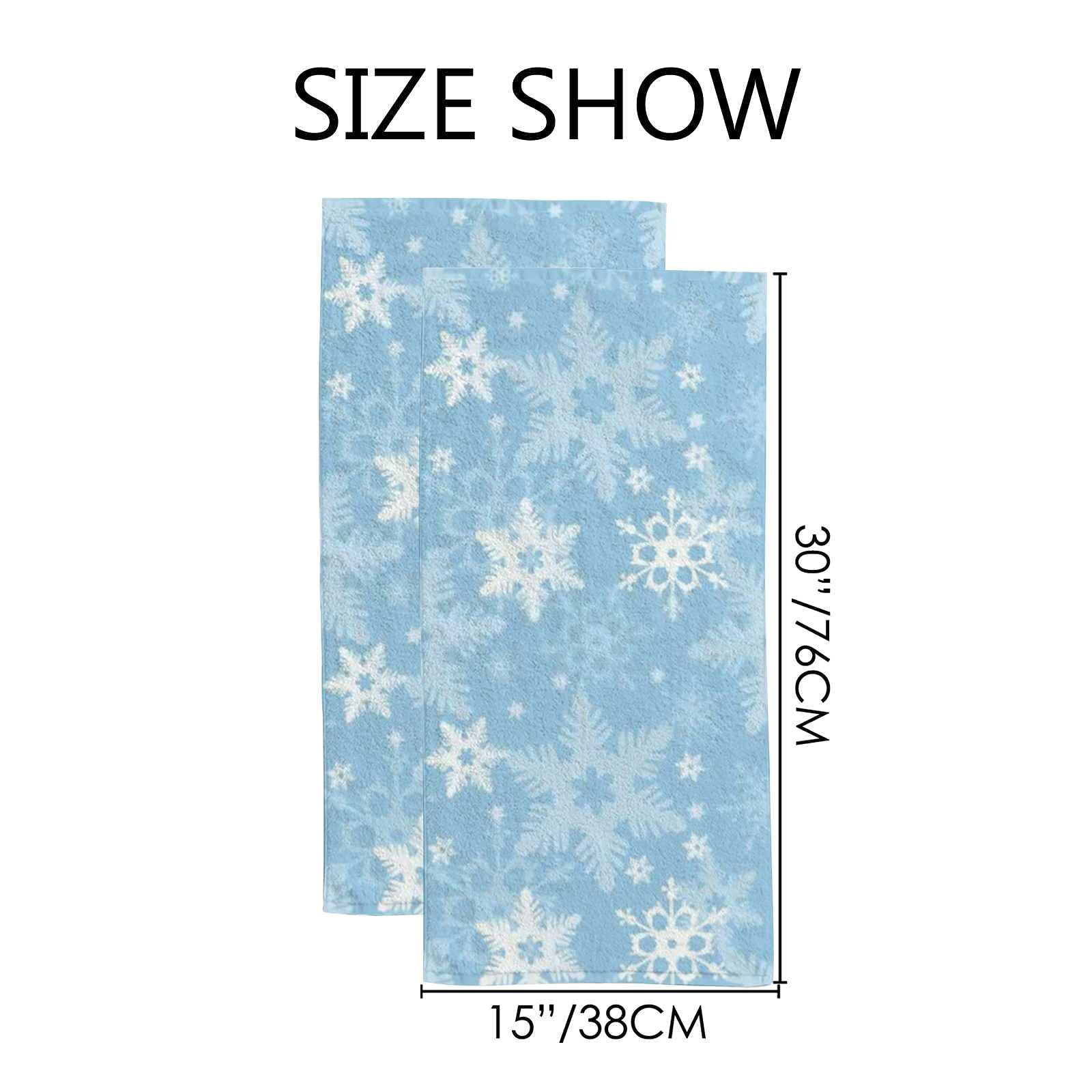 Vantaso Bath Hand Towels Set Of 2 Christmas Light Blue White Snow Soft And Absorbent Washcloths Kitchen Hand Towel For Bathroom