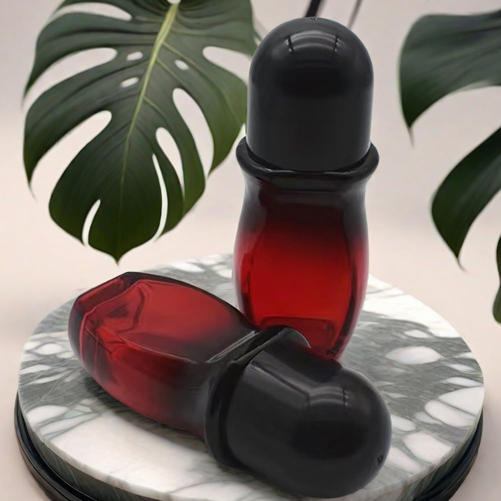 Bflcttbd 2Pcs 50Ml Glass Bottle Roller Ball Large Empty Roller Bottles Refillable Rollerball Bottles For Perfume Essential Oils