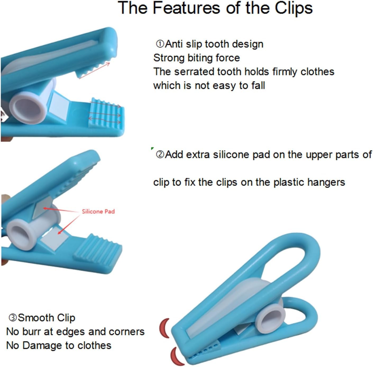 Chip Clips,Laundry Clips,Washing Line Pegs,Windproof,Hanger Clips For Baby'S Flat Thin Clothes Hangers,Multi Purpose Clips For K
