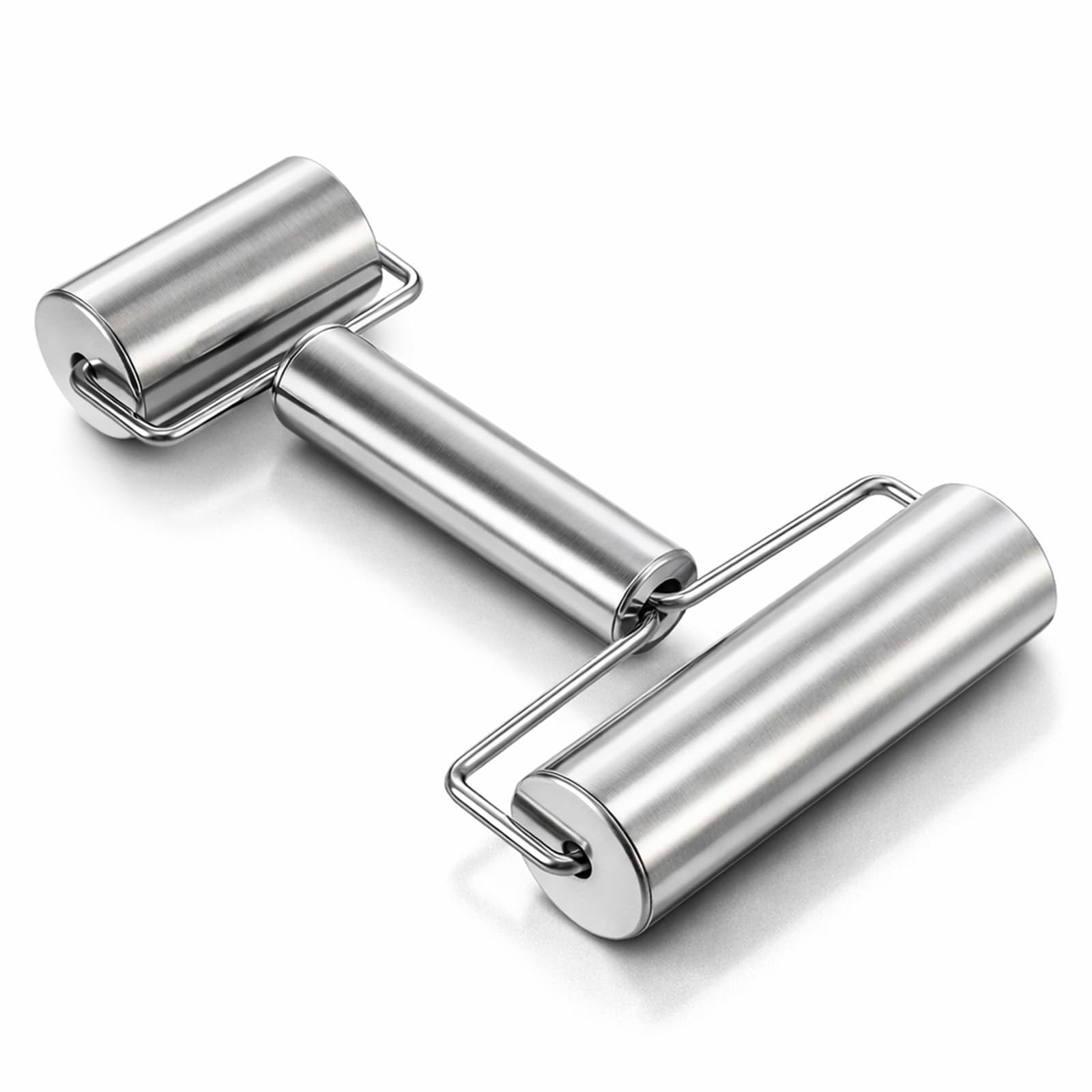 Pizza Roller Stainless Steel Small Rolling Pin Smooth Non Stick Dough Baker Roller Set Metal Kitchen Utensils for Home Kitchen B