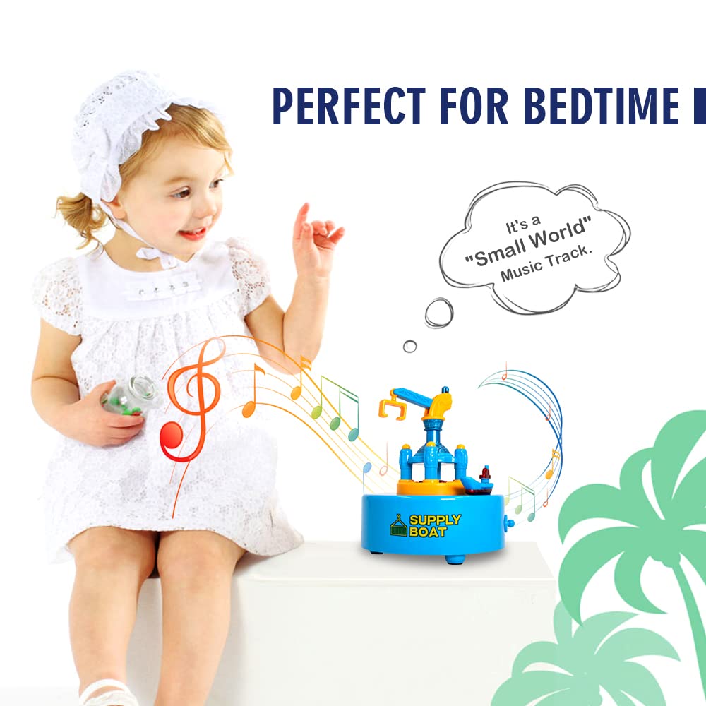 Weofferwhatyouwant Rotating Music Box. Cake Topper. Moving Boat For Home And Office Birthdays. Melody Is It'S A Small World