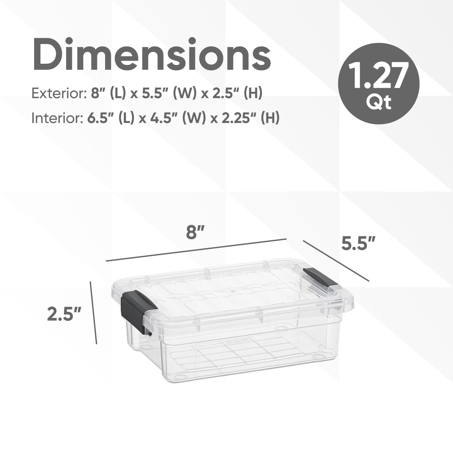Superio Clear Storage Boxes With Lids, 1.15 Quart Plastic Container Bins For Organizing, Stackable Crates, Bpa Free, Non Toxic,