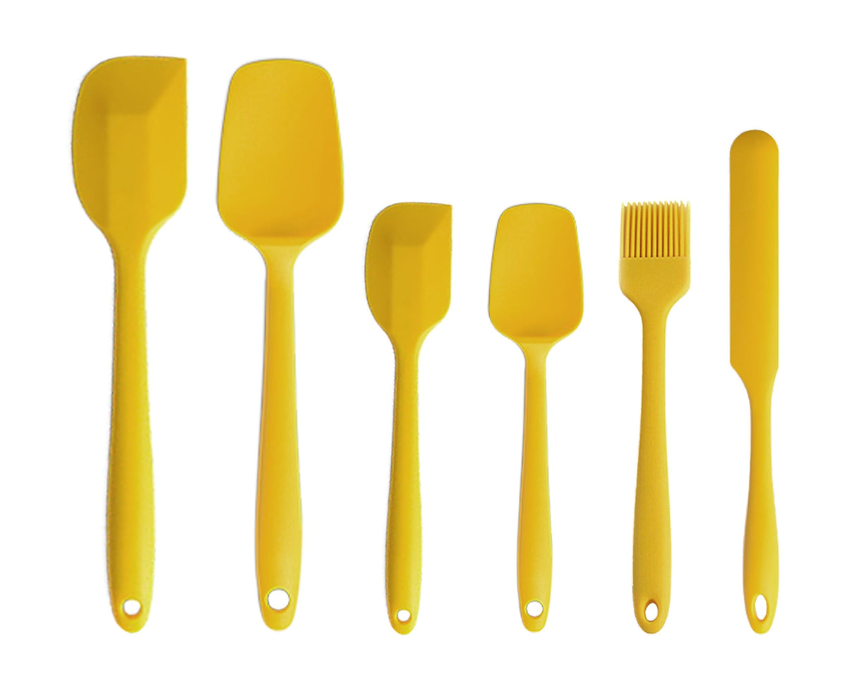 Silicone Spatula Set 6 Pieces High Heat Resistant Kitchen Scraper Spatulas,One-Pieces Seamless Design For Scraping,Cooking,Bakin