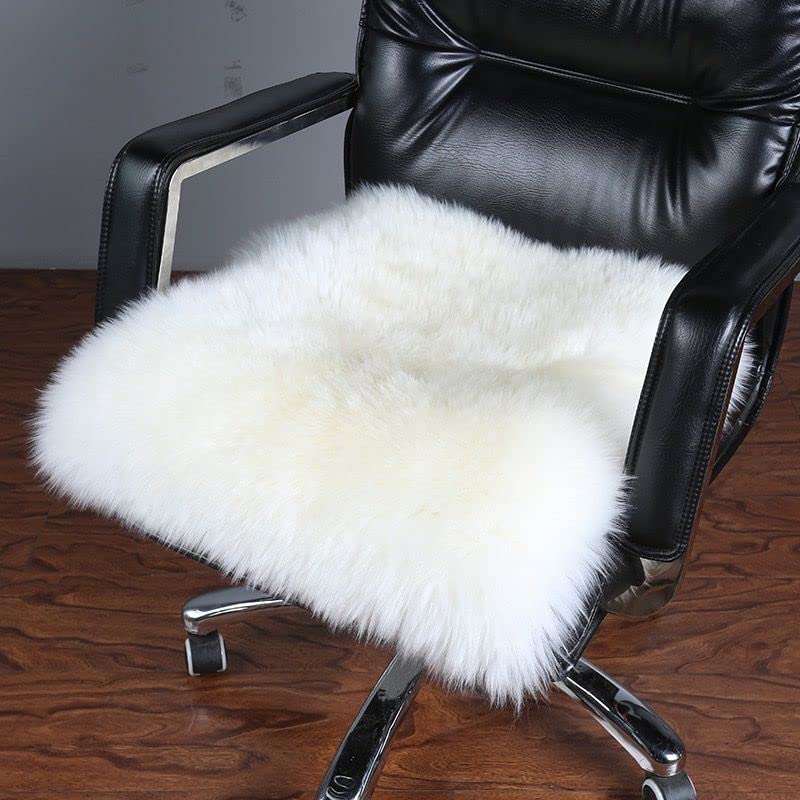 OKAYDA Sheepskin Seat Cushion - Luxury Lambskin Chair Pad, Soft Wool, Non-Slip Backing, 1 Count, White