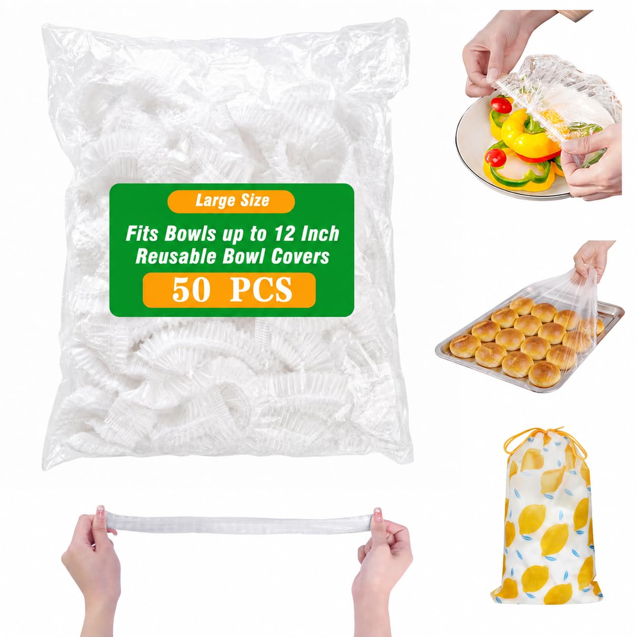 50 Extra Large Bowl Covers Bread Proofing, Sheet Pan Covers Fits up to 12