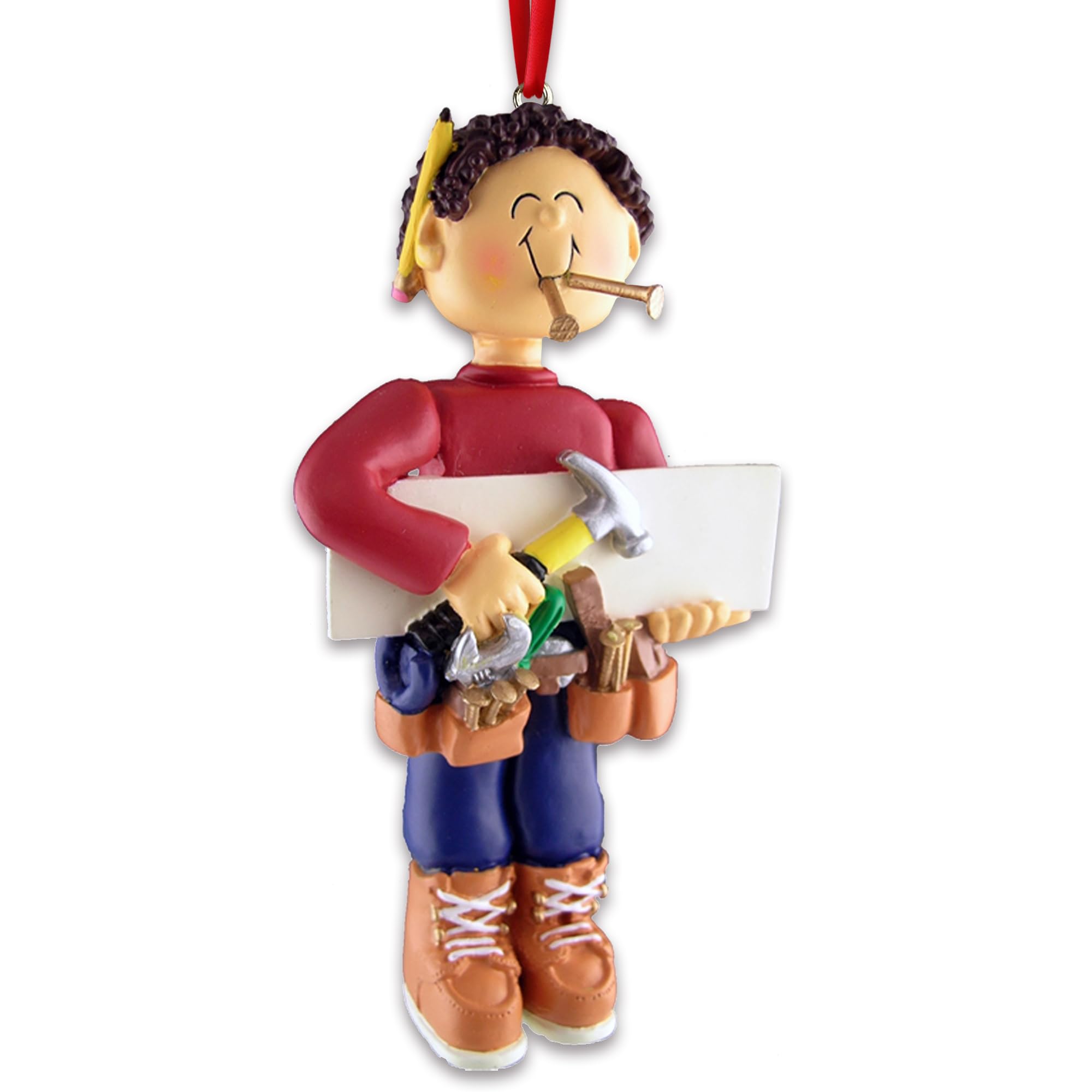 Personalized Carpenter Christmas Ornament 2025 - Mechanic Ornaments Handyman Toolbox Handyman Christmas Ornament Construction Wo