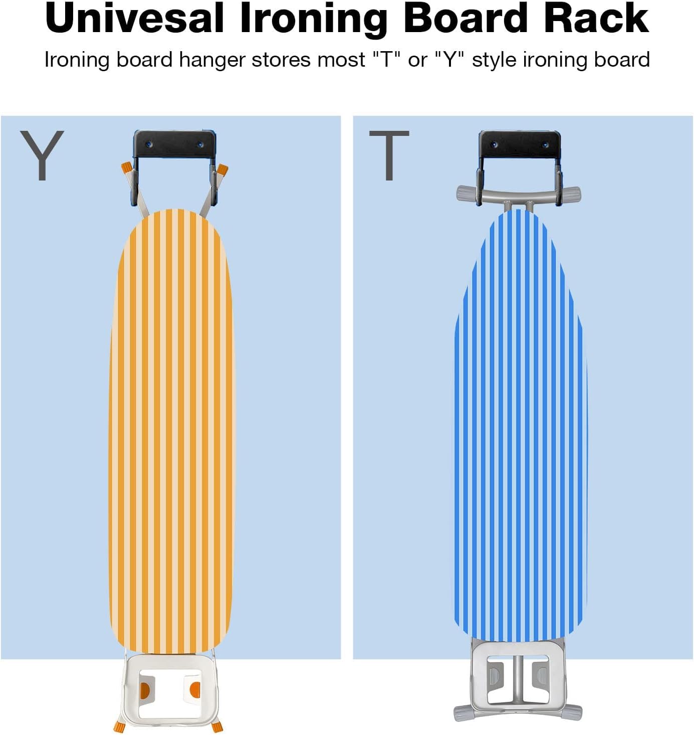 Riuota Ironing Board Wall Mount Ironing Board Hanger Wall Mount For Laundry Rooms, Black