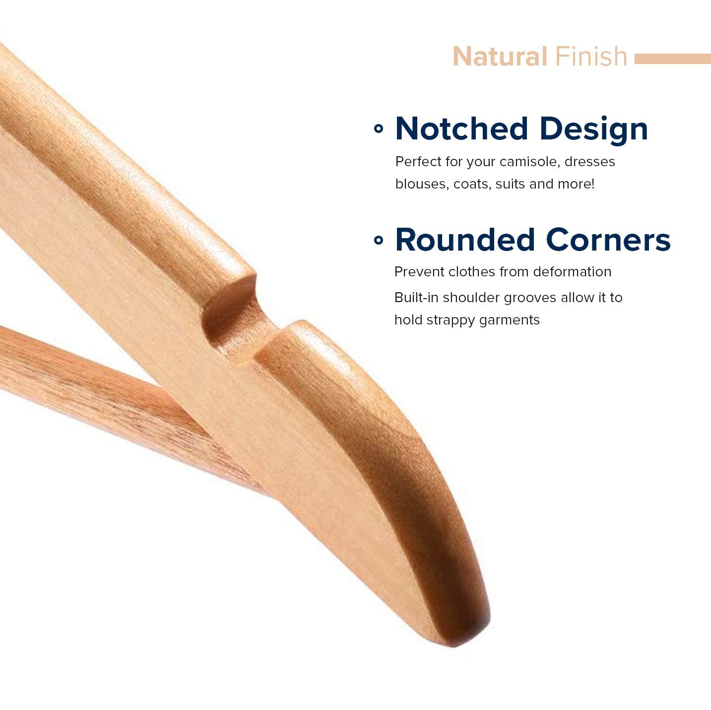 House Day Wooden Hangers 10 Pack Natural Wood Clothes Hangers Smooth Finish Wooden Coat Hangers For Closet Heavy Duty Hangers So