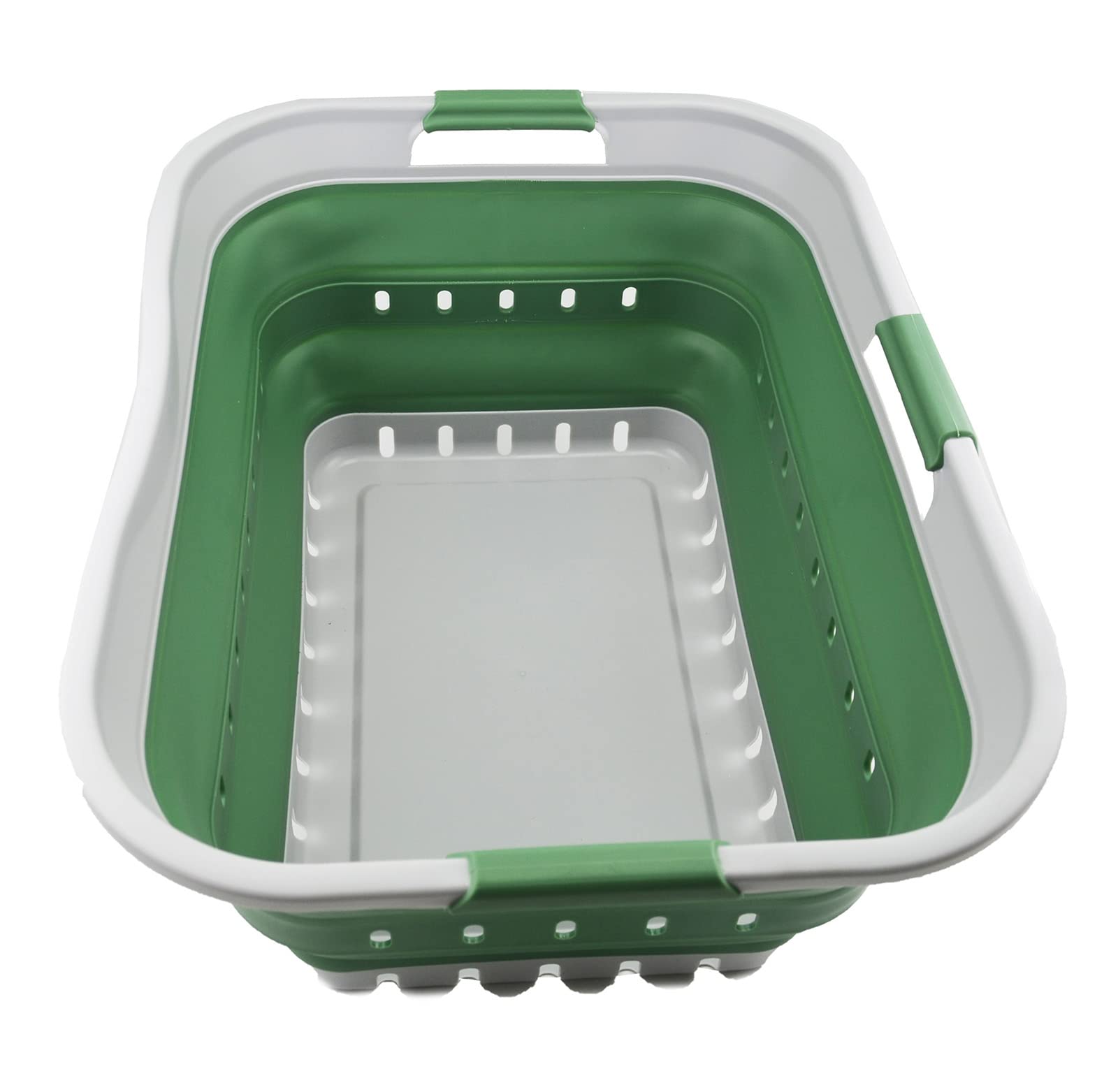 Sammart 42L (11 Gallon) Collapsible Plastic Laundry Basket - Foldable Pop Up Storage Container/Organizer - Portable Washing Tub