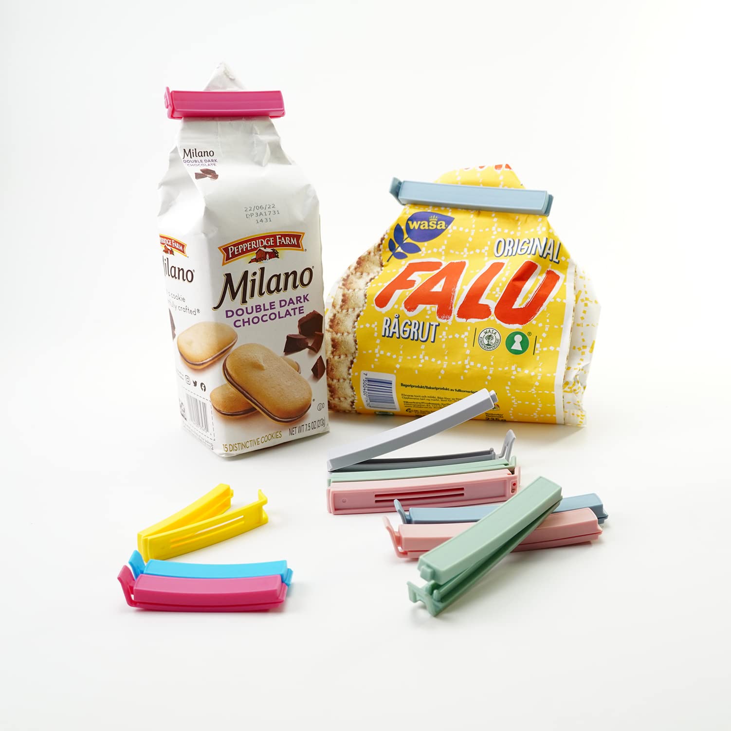 Yarall 32 Pcs Plastic Chip Clips For Food Packages, Curved Design Sealing Bag Clips For Food, Kitchen And Home, Large Size(4.3In