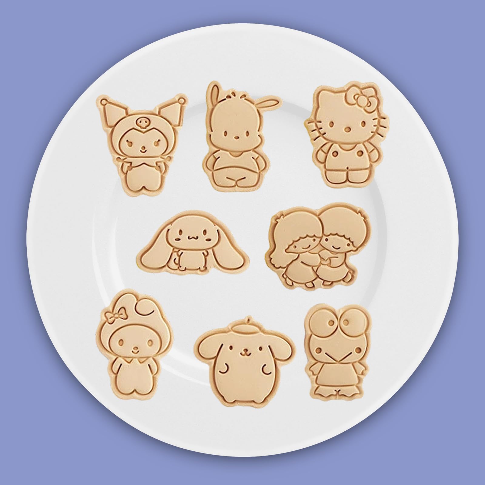 Cute Kitty Cat Cookie Cutter, 8 Pieces Cookie Cutters With Embossed Stampers Set, Plastic Cookie Cutters Molds Press Set, Cookie