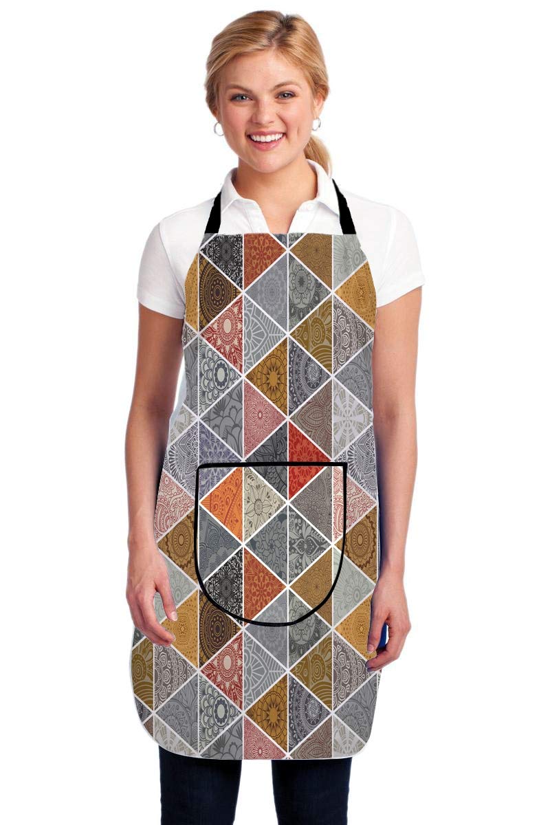 Cool Dealzz Single Piece Waterproofs Free Size Kitchen Apron With Front Pockets In Multicolour