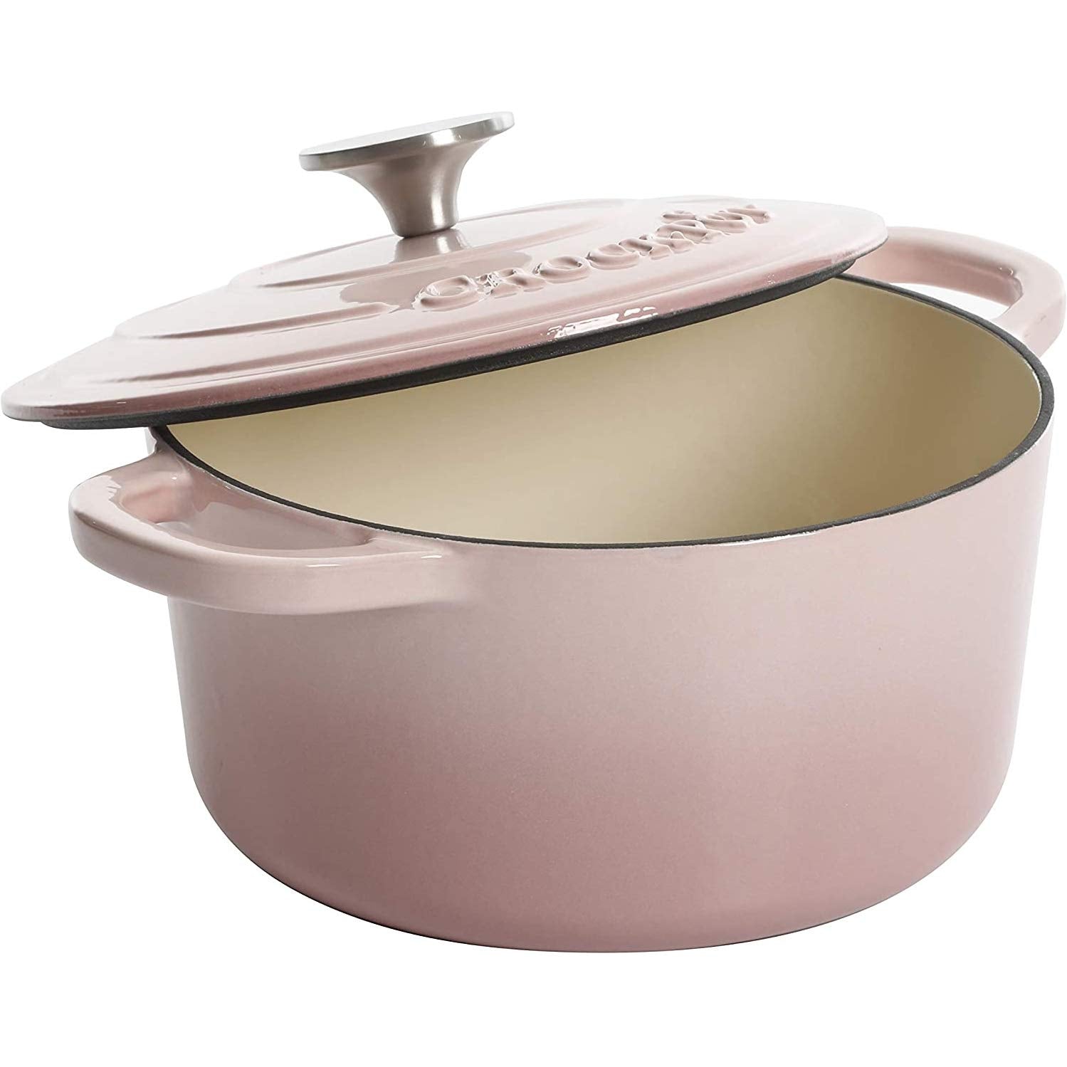 Crock-Pot Artisan Round Enameled Cast Iron Dutch Oven, 5-Quart, Blush Pink