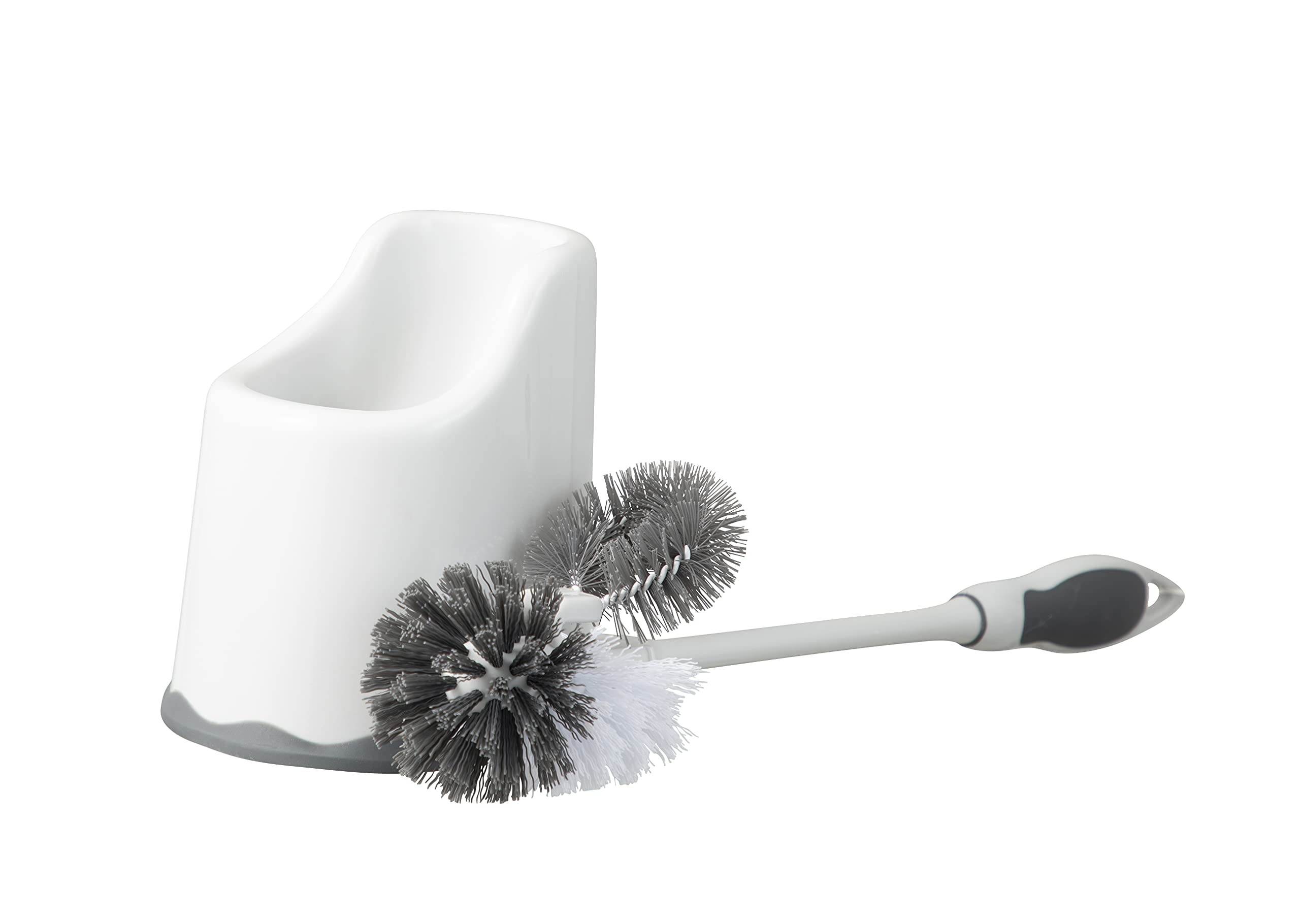 Superio Toilet Bowl Brush And Holder With Under Rim Cleaner For Bathroom, Toilet Brush And Caddy With Non Scratch Bristles And U