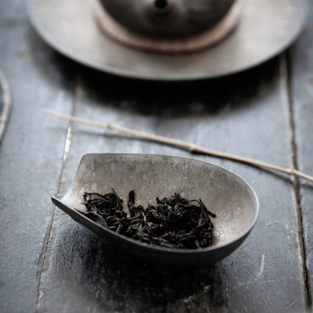Yardwe Chinese Tea Scoop Porcelain Cha He Tea Vessel Salt Coffee Flour Shovel Loose Leaf Tea Presentation Gongfu Tea Accessory E