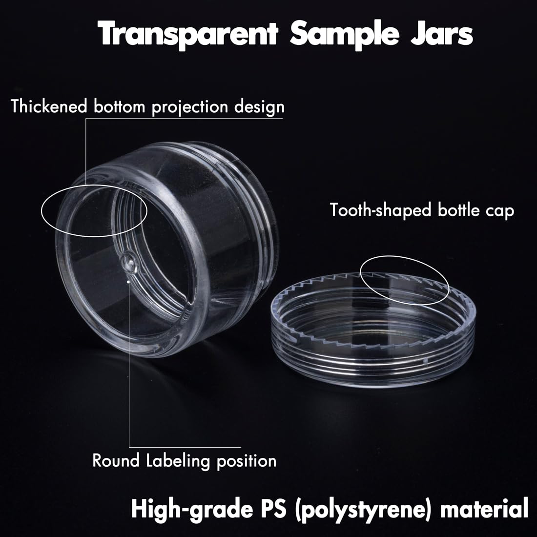 15 Grams Small Plastic Jars With Lids, 12 Pack Travel Cosmetic Containers, Empty Sample Jars With Lids, Body Butter Jars With Li