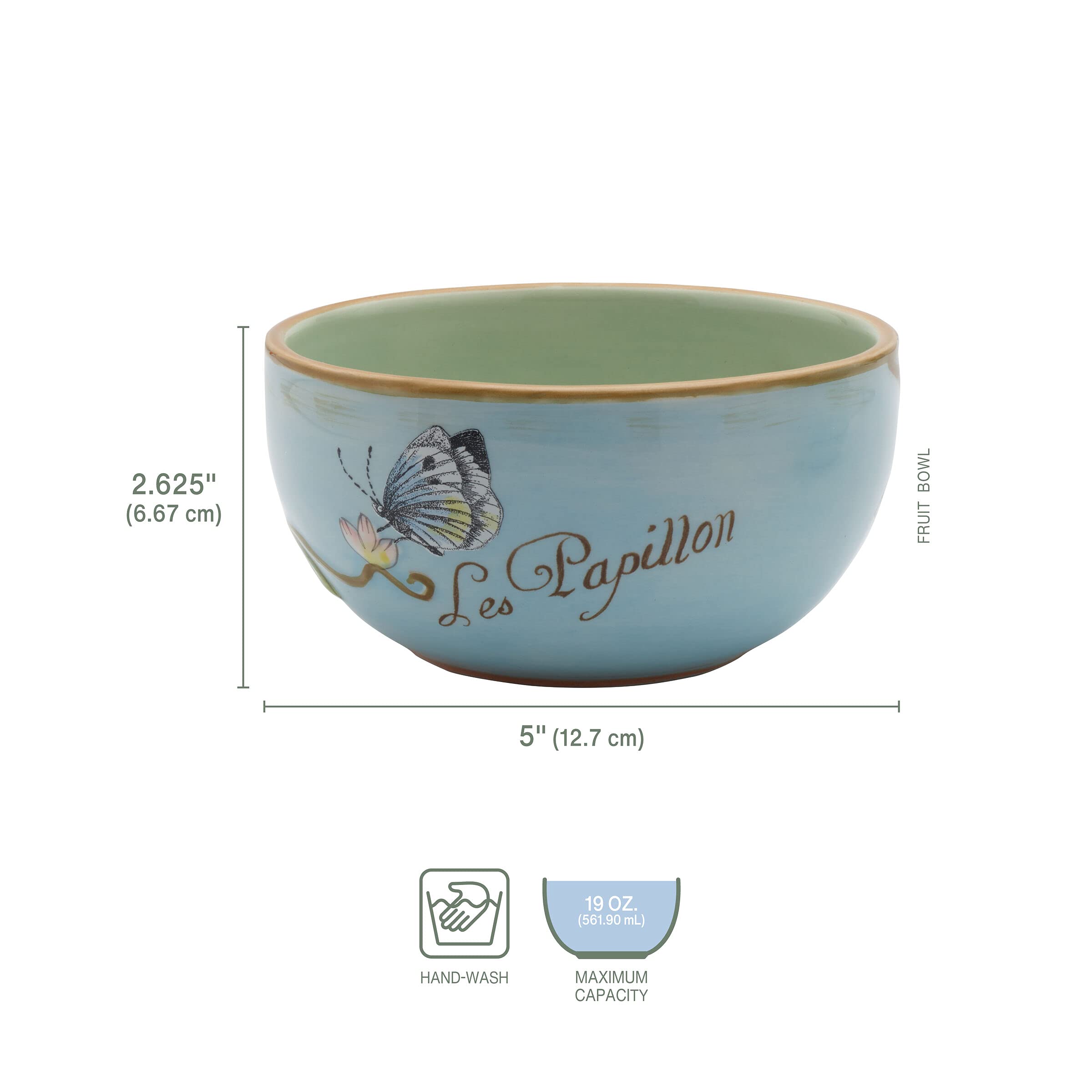 Fitz And Floyd Toulouse Small Fruit Bowls, Set Of 4, 5-Inch, Blue