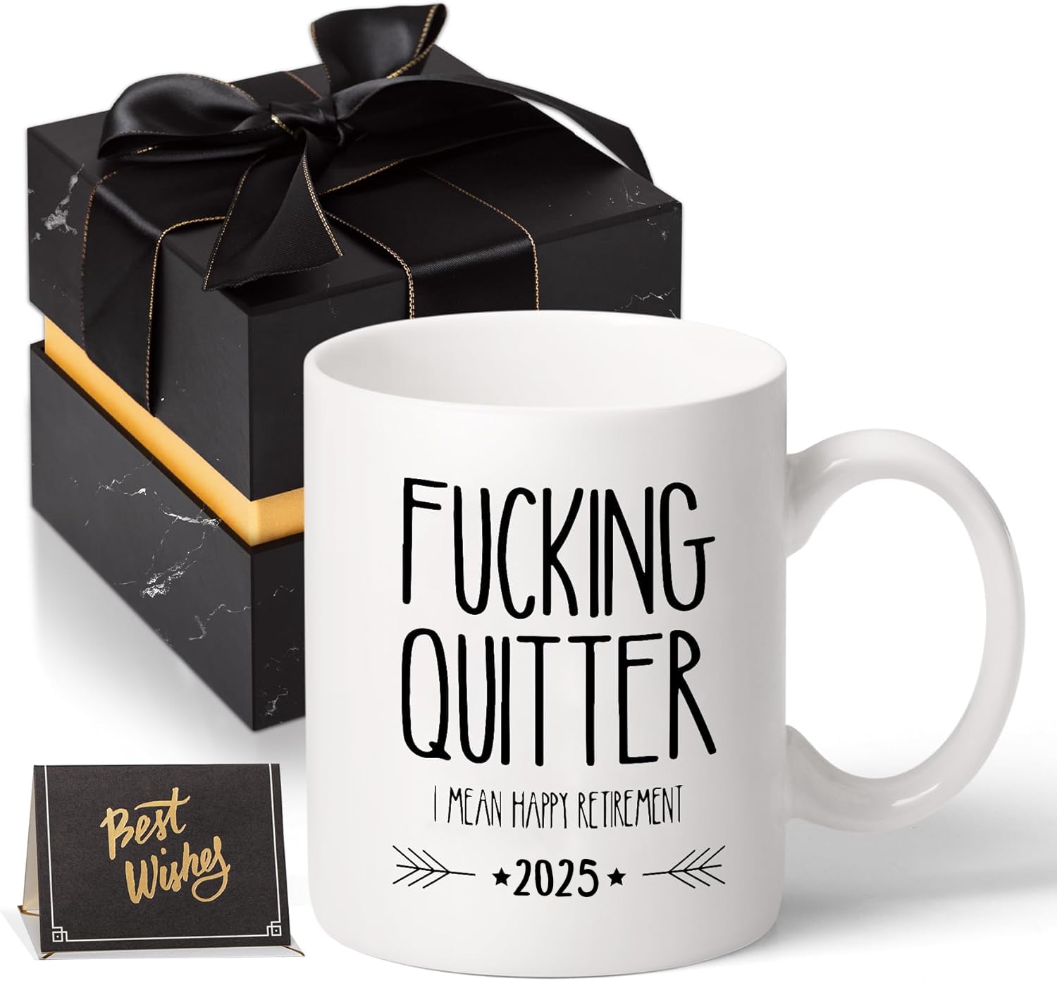 Funny Retirement Gifts for Men Women-Quitter I Mean Happy Retirement Coffee Mugs 2023  Unique Retired Mugs Gift Ideas for Coworkers Office & Family