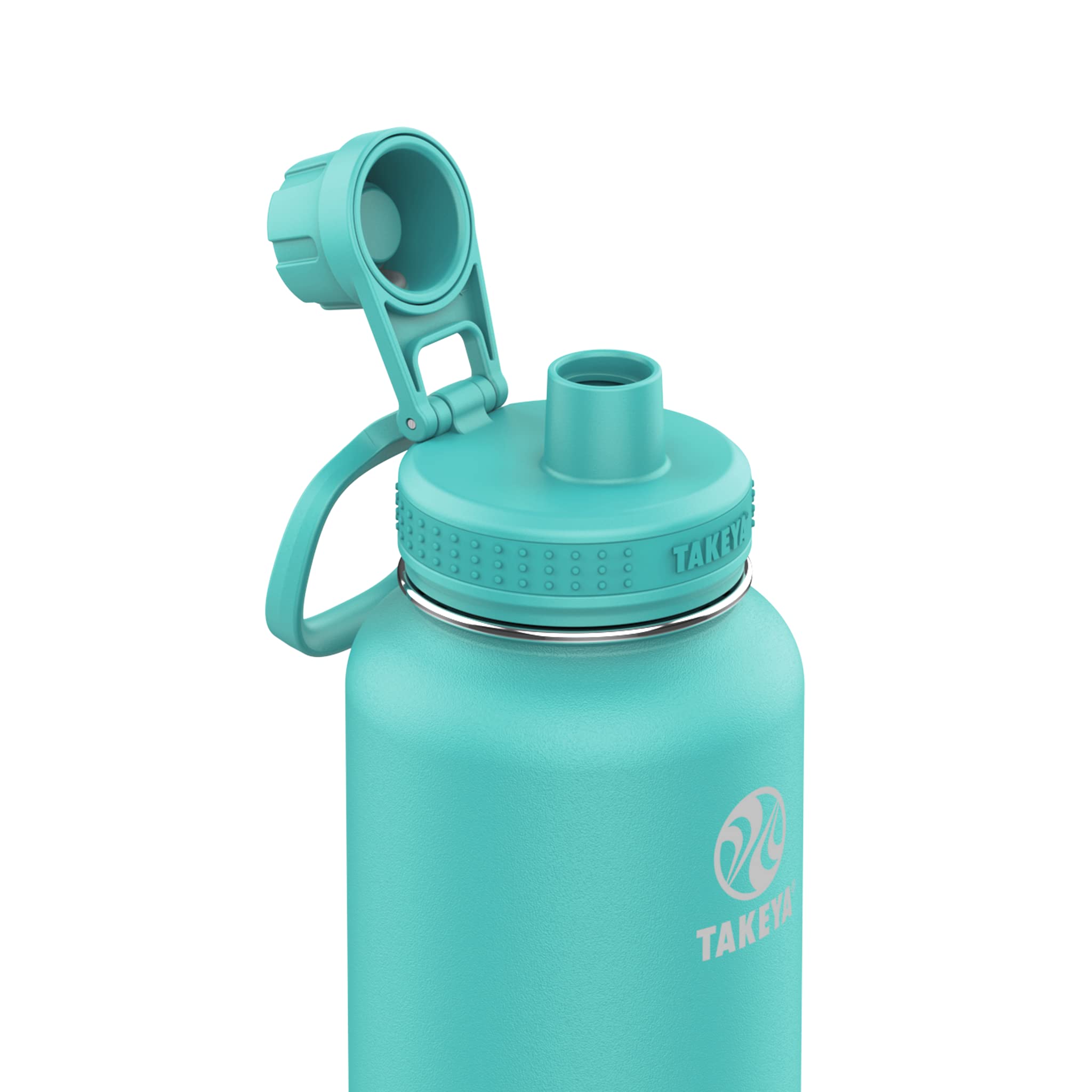 Takeya 40 Oz Cp Signature Pickleball Stainless Steel Insulated Water Bottle With Choice Of Lid, Dropshot Teal