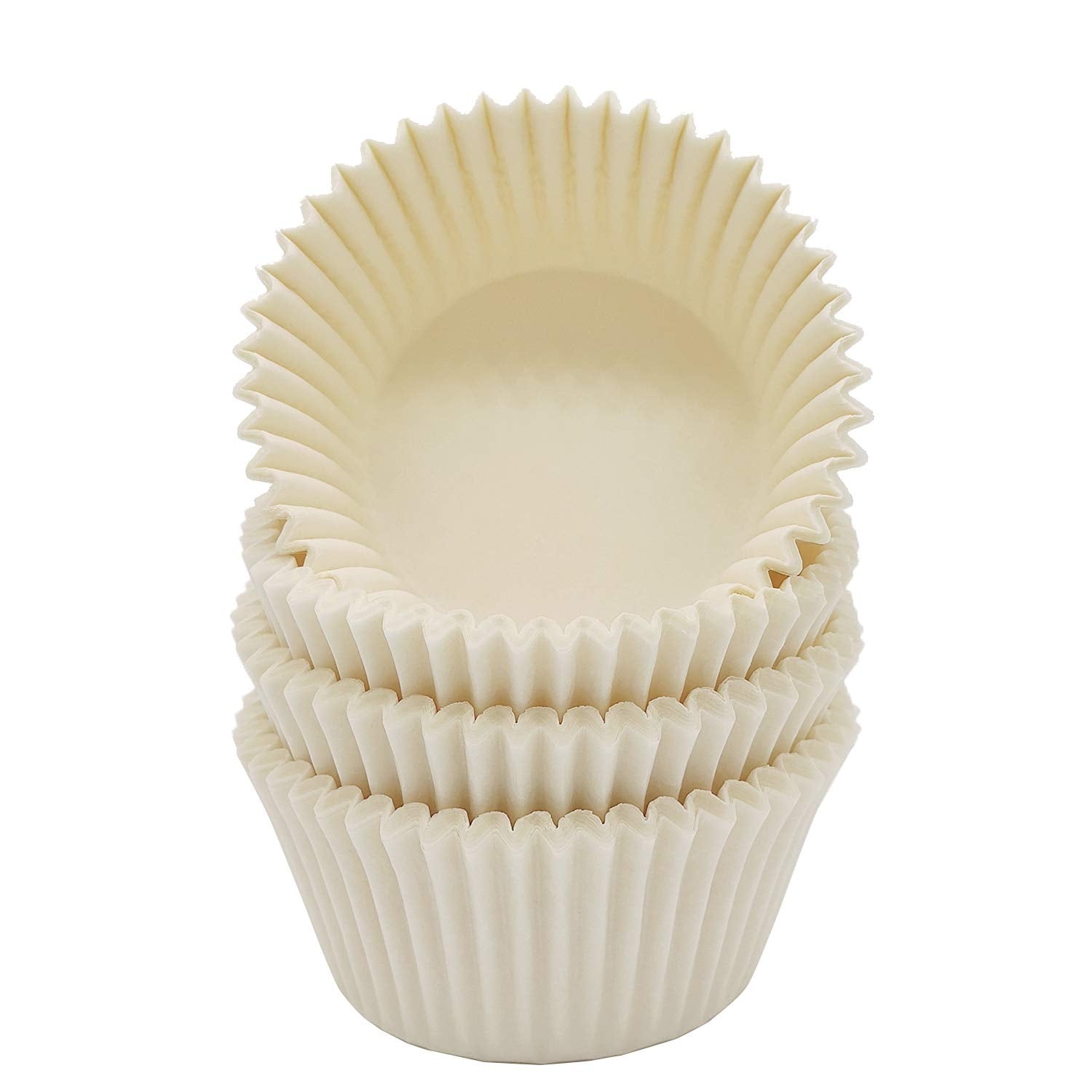 Mombake Premium White Standard Greaseproof Cupcake Liners Muffin Baking Cups For Wedding, 100-Count