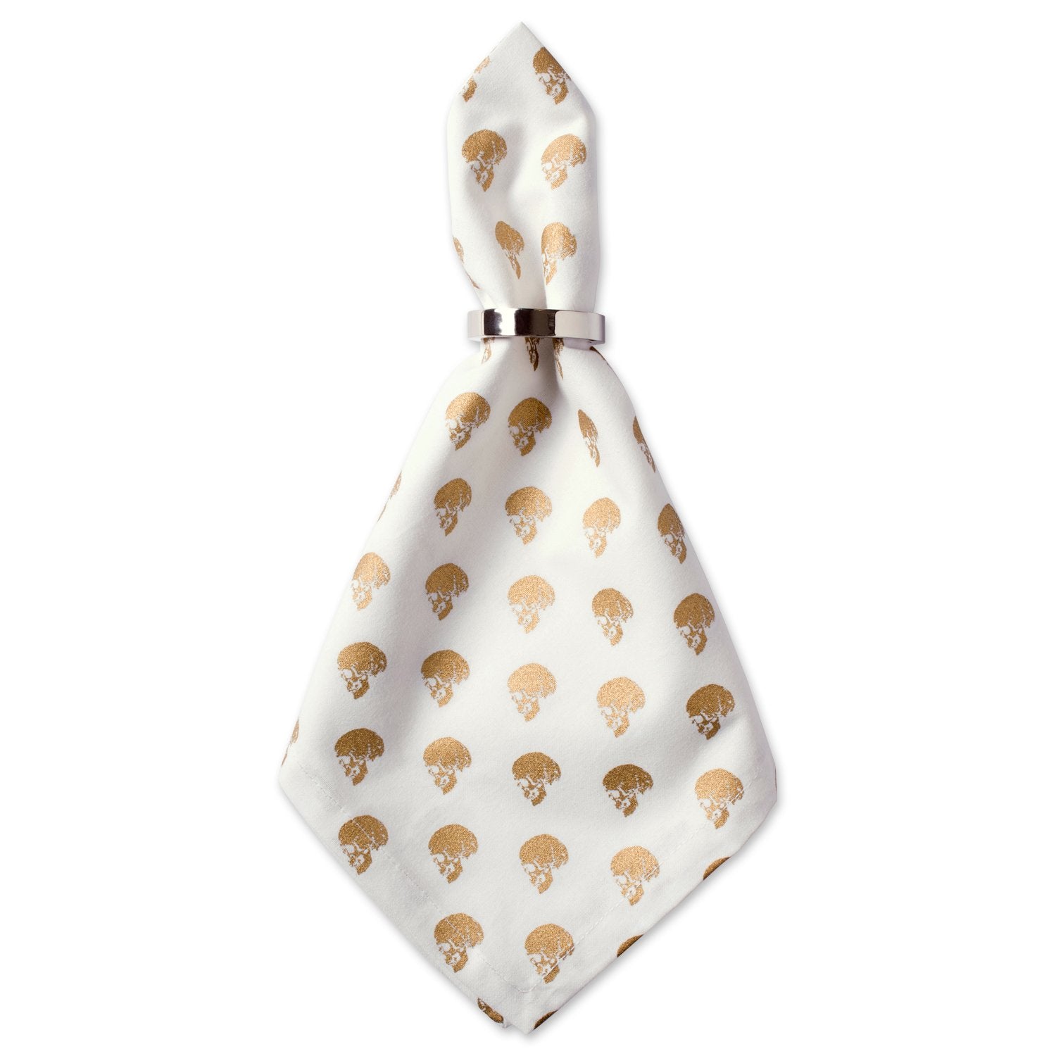 Dii Decorative Kitchen & Tabletop Gold Skull Halloween Collection, Napkin, 6 Piece