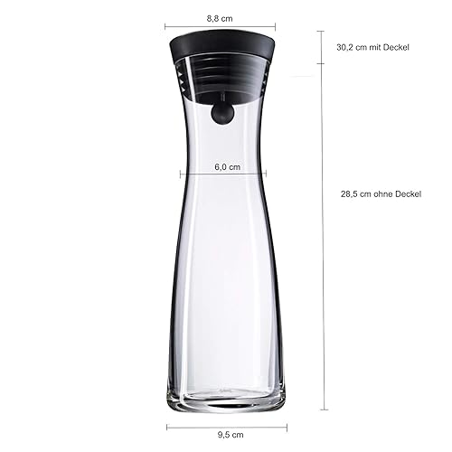 WMF Basic Water Decanter 1L Height 29 cm close-Up Stopper glass cromarganA Stainless Steel Silver