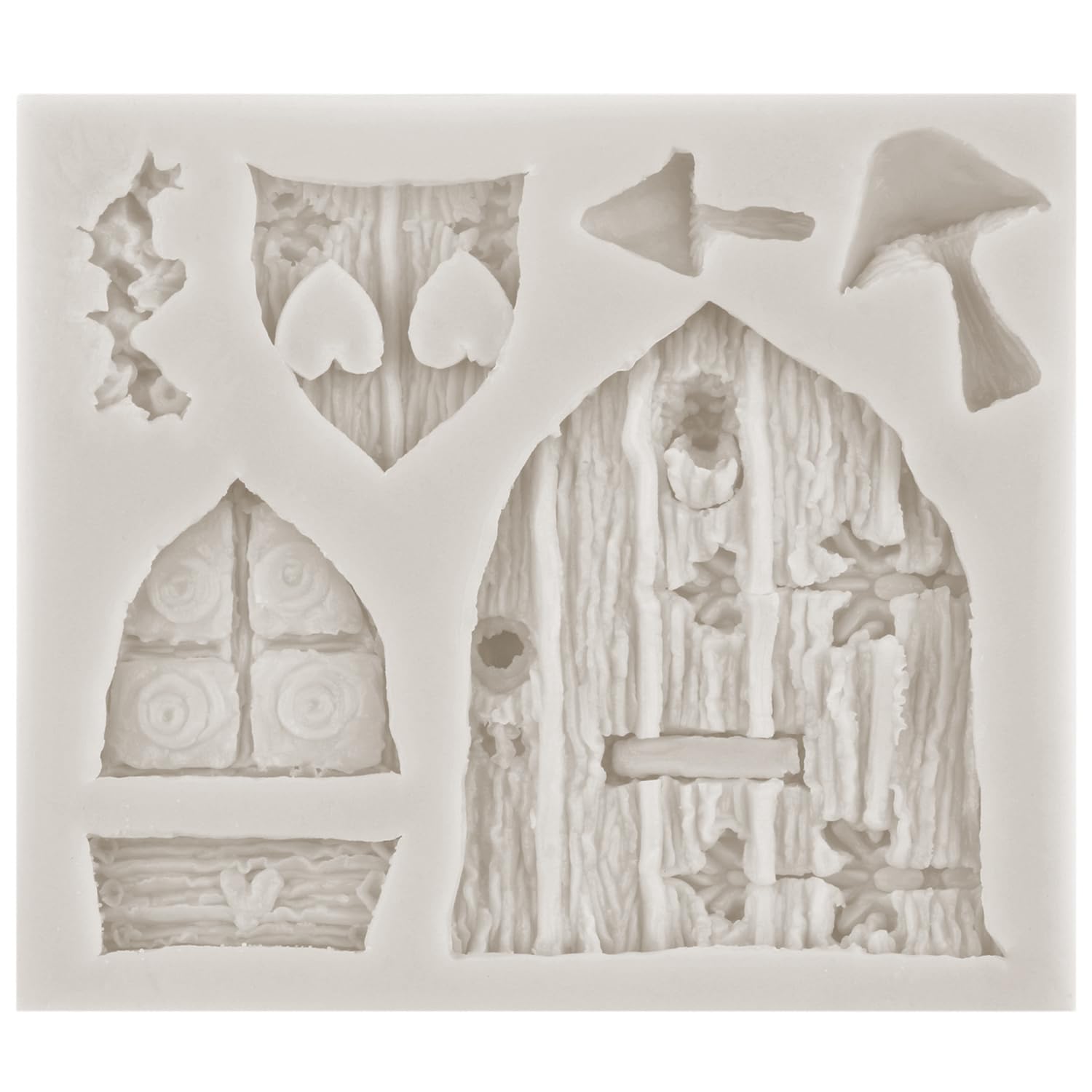 Sijiangmold Enchanted Vintage Fairy Garden Fairy Gnome Home Door Window Silicone Molds Snail Mushroom Fondant Mold For Cake Deco
