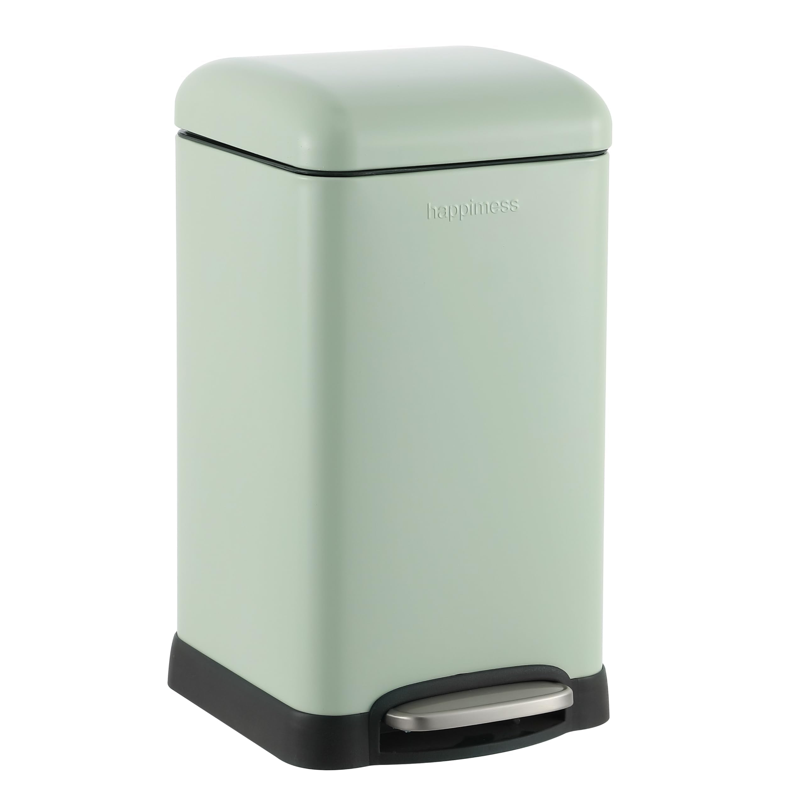 happimess HPM1012I Betty Retro Mini 3.2-Gallon Step-Open Trash Can, Fingerprint Resistant, Modern, Minimalistic for Home, Kitche