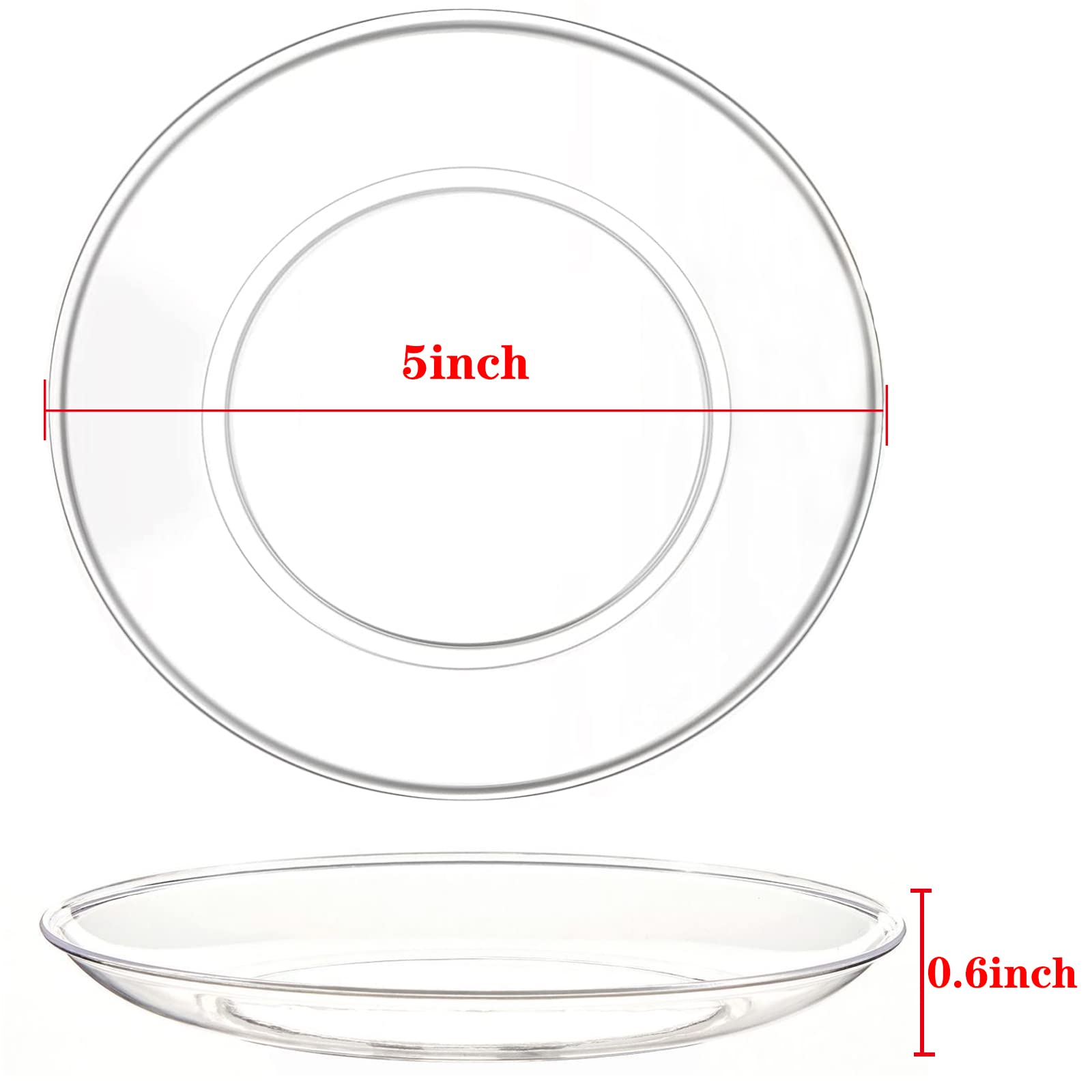200 Pack Disposable Clear Plates 5 Inch Plastic Dessert Plates Wedding Cake Appetizers Plates For Party Dinner Bbq Travel