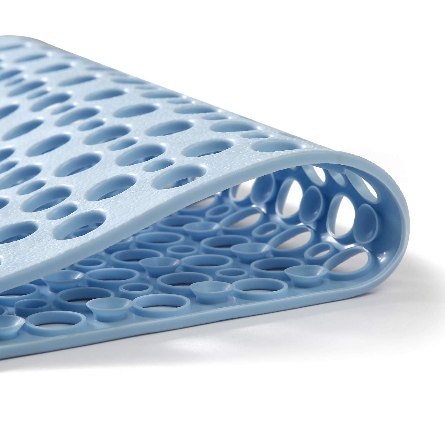 Mantto Bath Tub Shower Mat, Extra Soft Long Bath Mat Non-Slip With Suction Cups, Tpe Bath Mat For Kids, Machine Washable Bathroo