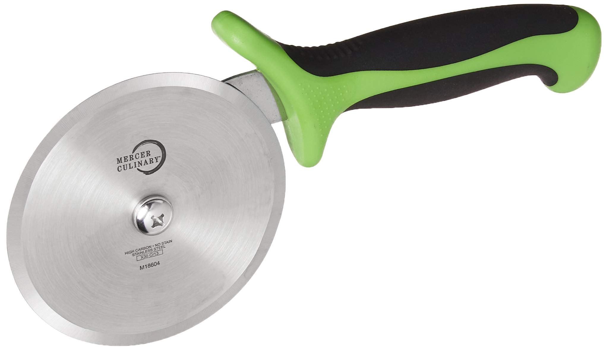 Mercer Culinary Millenniapizza Cutter With Green Handle, 4 Inch Wheel, Stainless Steel