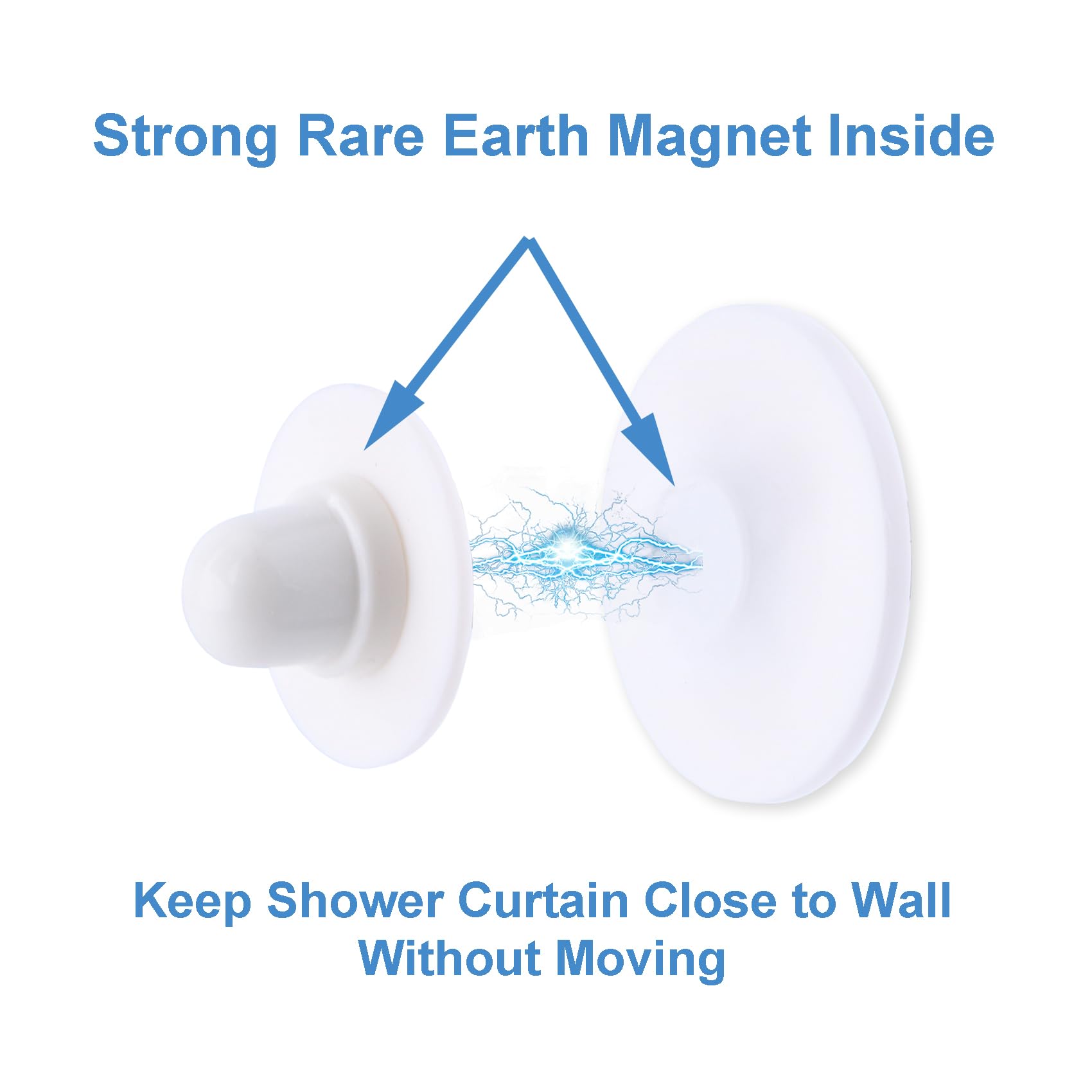 Lekusha Magnetic Shower Curtain Clips, Self Adhesive Splash Guard Clips, Keep Curtain Liner Closed To Wall, Stop Liner From Bill