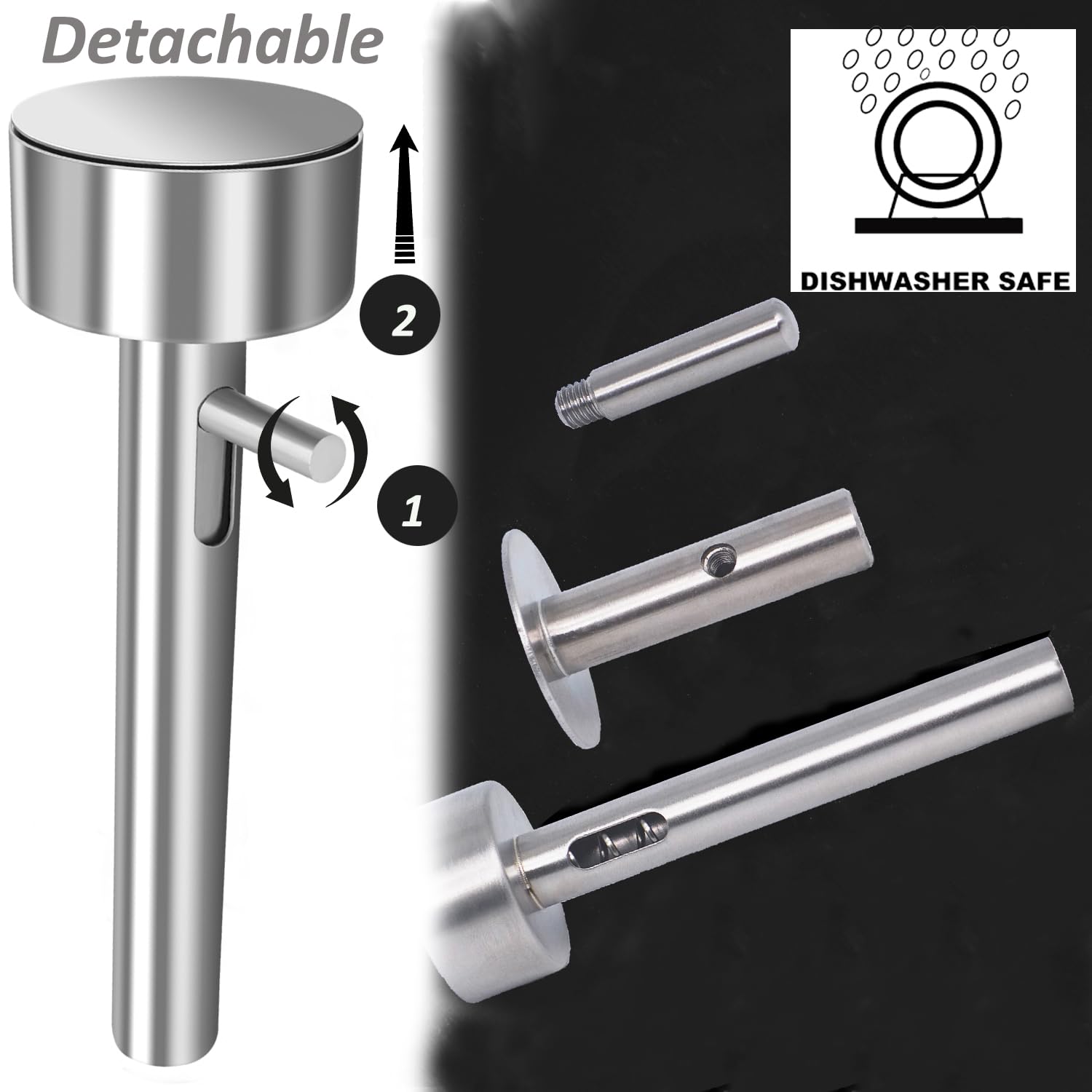 Arazooyi Stainless Steel Falafel Scoop - Professional Food Safe Baller Tool, Silver, Model: Scoop-001