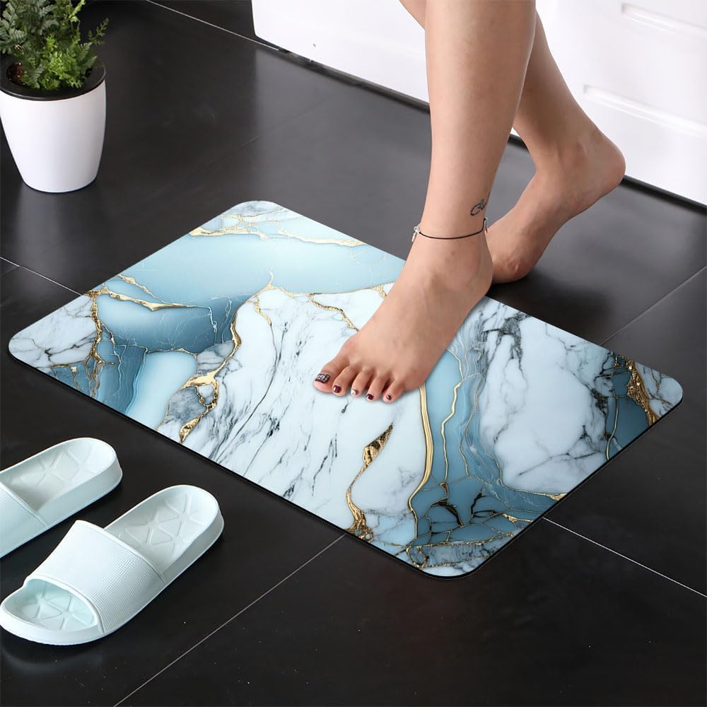 Vhkd Polyvinyl Chloride Water Absorbent Rectangular Mats For Bathroom Kitchen Door Mat Anti Slip Skid Bath Mat 58X38Cm (Design 8