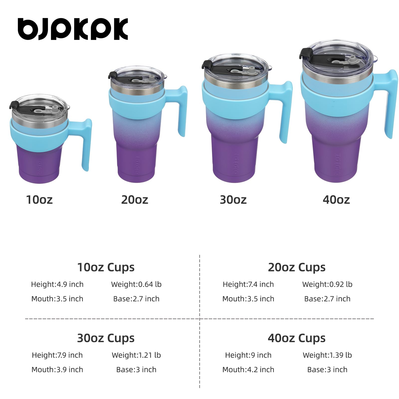 Bjpkpk Tumbler With Handle 10Oz Stainless Steel Insulated Tumbler With Lid And Straw For Water Or Ice Coffee,Ocean Dream