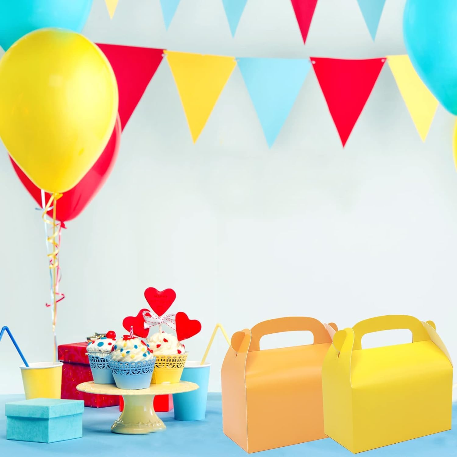 Oletx 30-Pack Orange Party Favor Treat Boxes, Goodie Boxes, Candy Box, Gable Paper Gift Boxes With Handles. Perfect For Orange C
