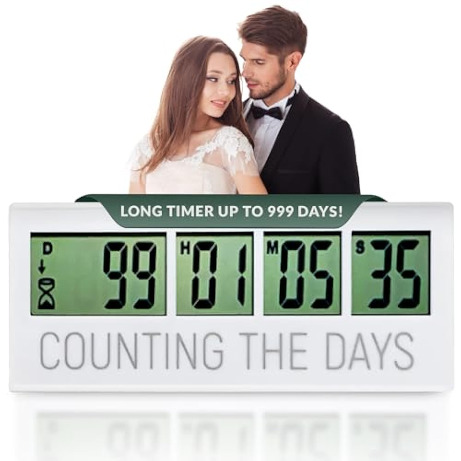 Countables Counting The Days Countdown Clock - Up To 999 Days Lcd Digital Timer - Easy To Set & Read Reusable Count Down Timer F