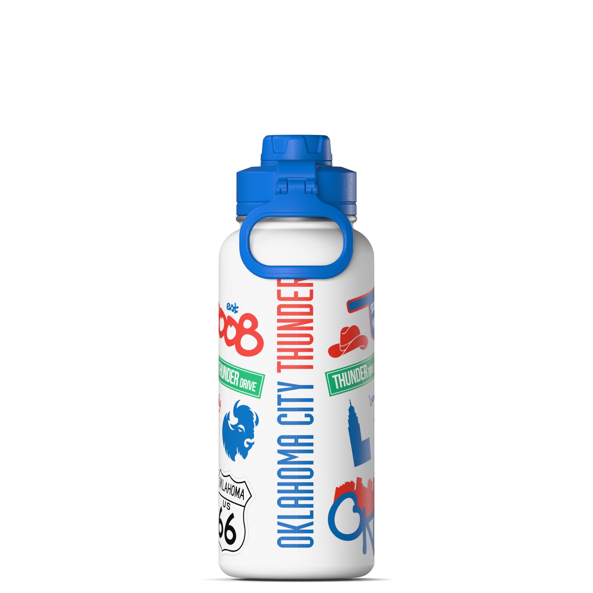 Hydrapeak x NBA Officially Licensed Oklahoma City Thunder 32 oz Active Water Bottle with Chug Lid Reusable Stainless Steel Doubl