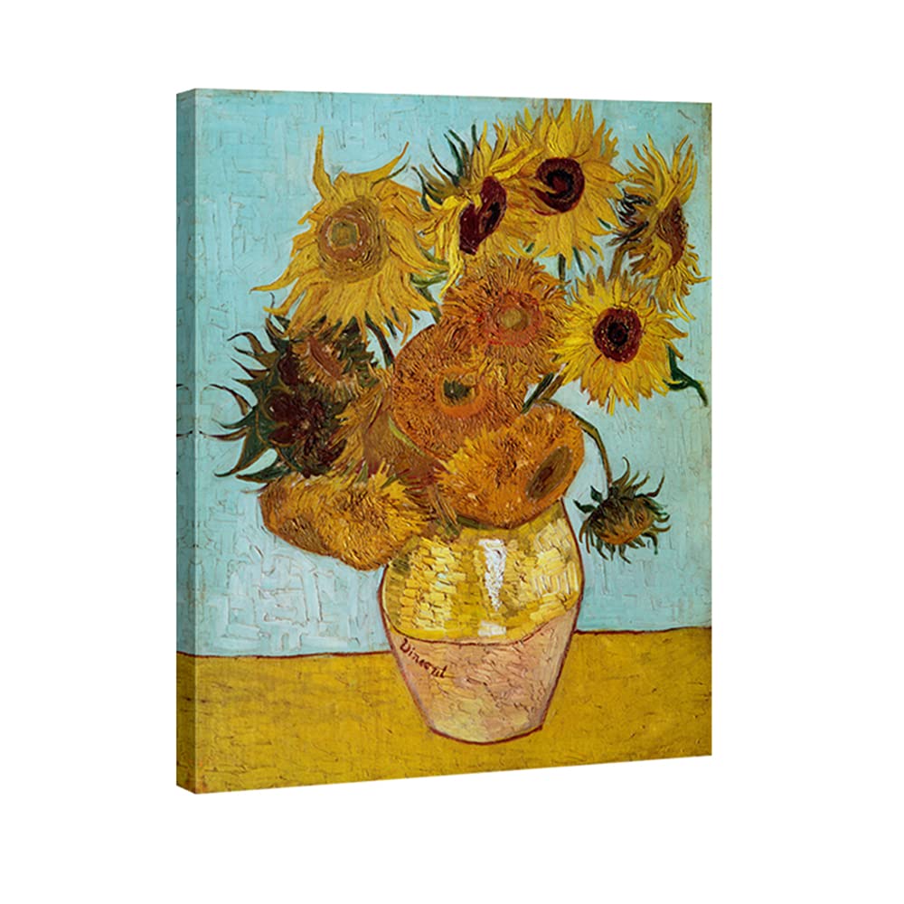 Wieco Art Sunflower By Vincent Van Gogh Oil Paintings Reproduction Large Modern Floral Giclee Canvas Prints Artwork Flowers Pict