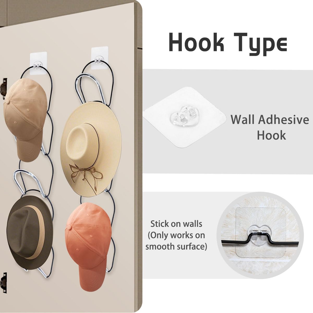 Livememory Wigs Holder, Hanging Hat Rack Wigs Storage Hanger Hat Organizer for Door, Wall, Closet, Bathroom,10pack (Black)