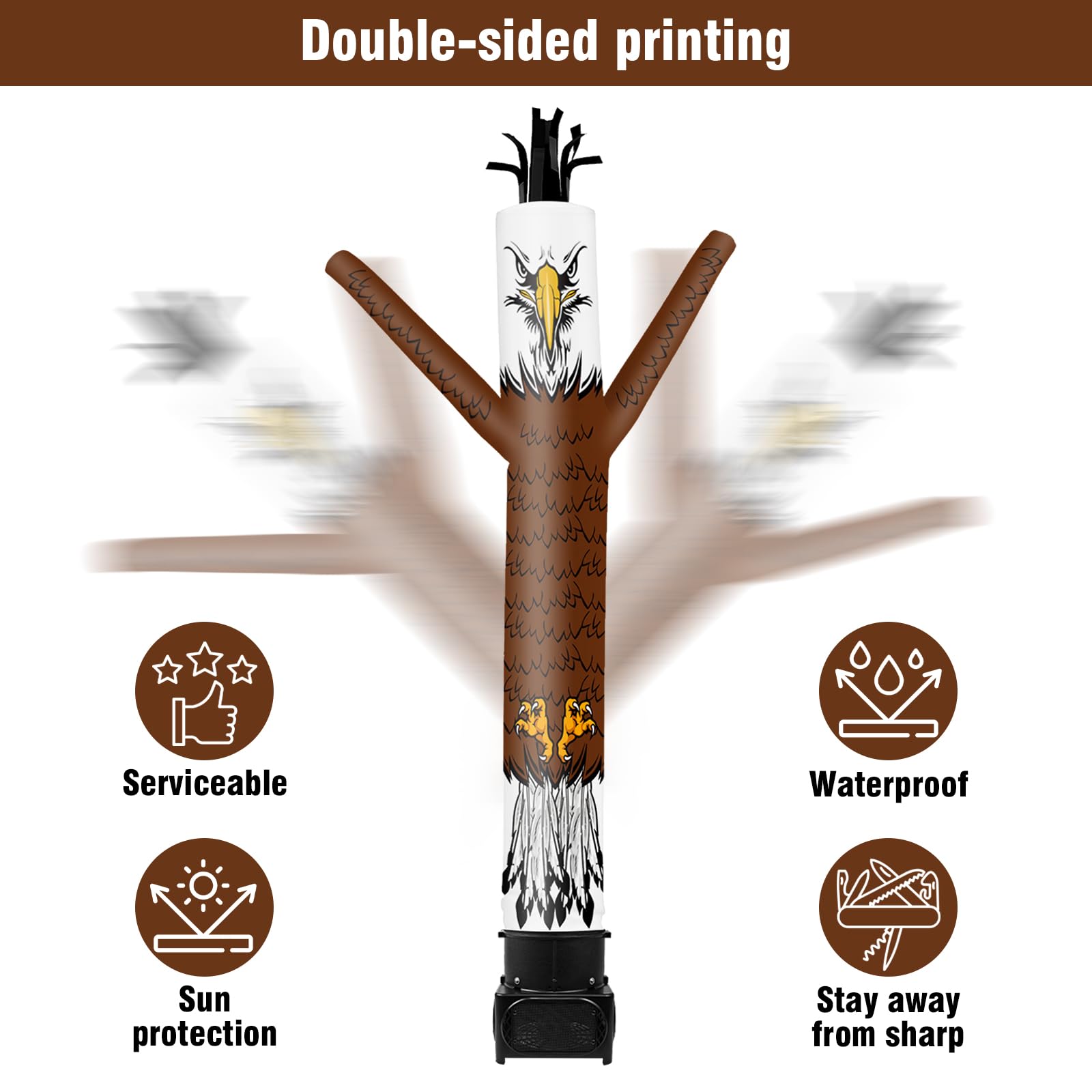 GOODENY 7FT Tall Inflatable Tube Man Eagle Wacky Wavy Dancing Guy with Weather-Resistant Blower (9  Diameter) for Outdoor Decora