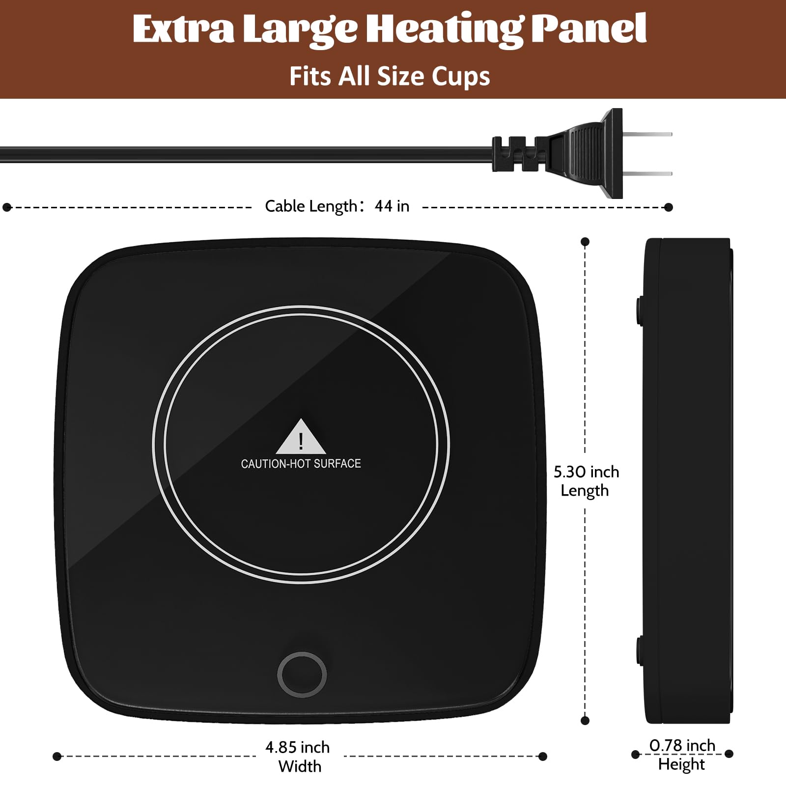 Coffee Cup Warmer For Desk, Smart Coffee Mug Warmer For Desk Home Office Use With 3 Temperature Setting, Beverage Warmer Candle