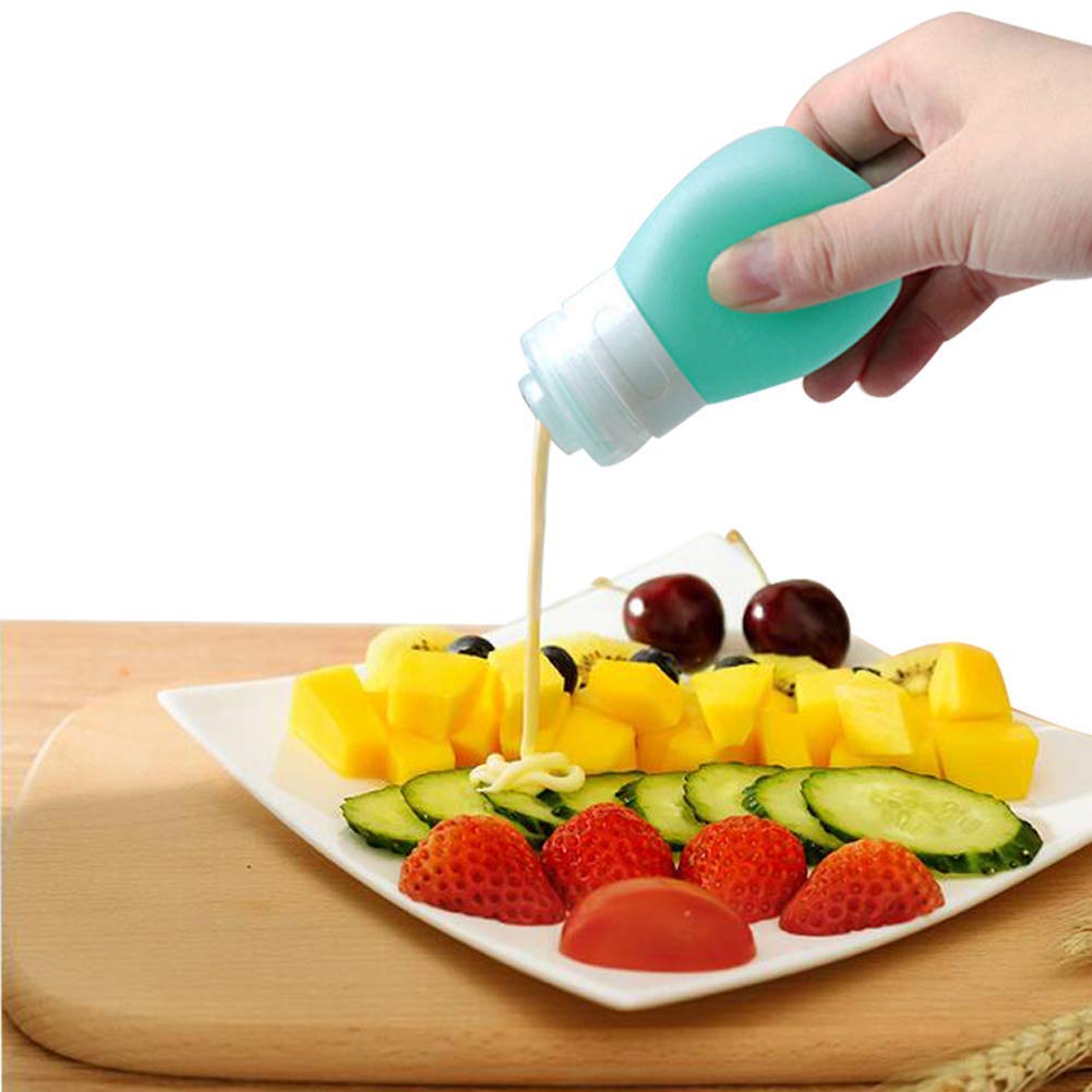 Yinggg Squeeze Portable Salad Dressing Container To Go Bottles For Sauces, Mini Salad Dressing Bottles,Leakproof Condiment Stora